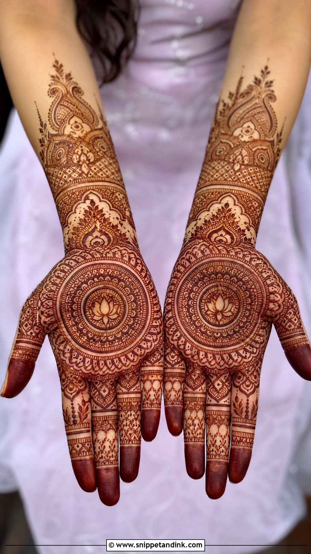 Front Hand Bridal Mehndi Design - Snippet and Ink - 30 Bridal Hands Mehndi Designs