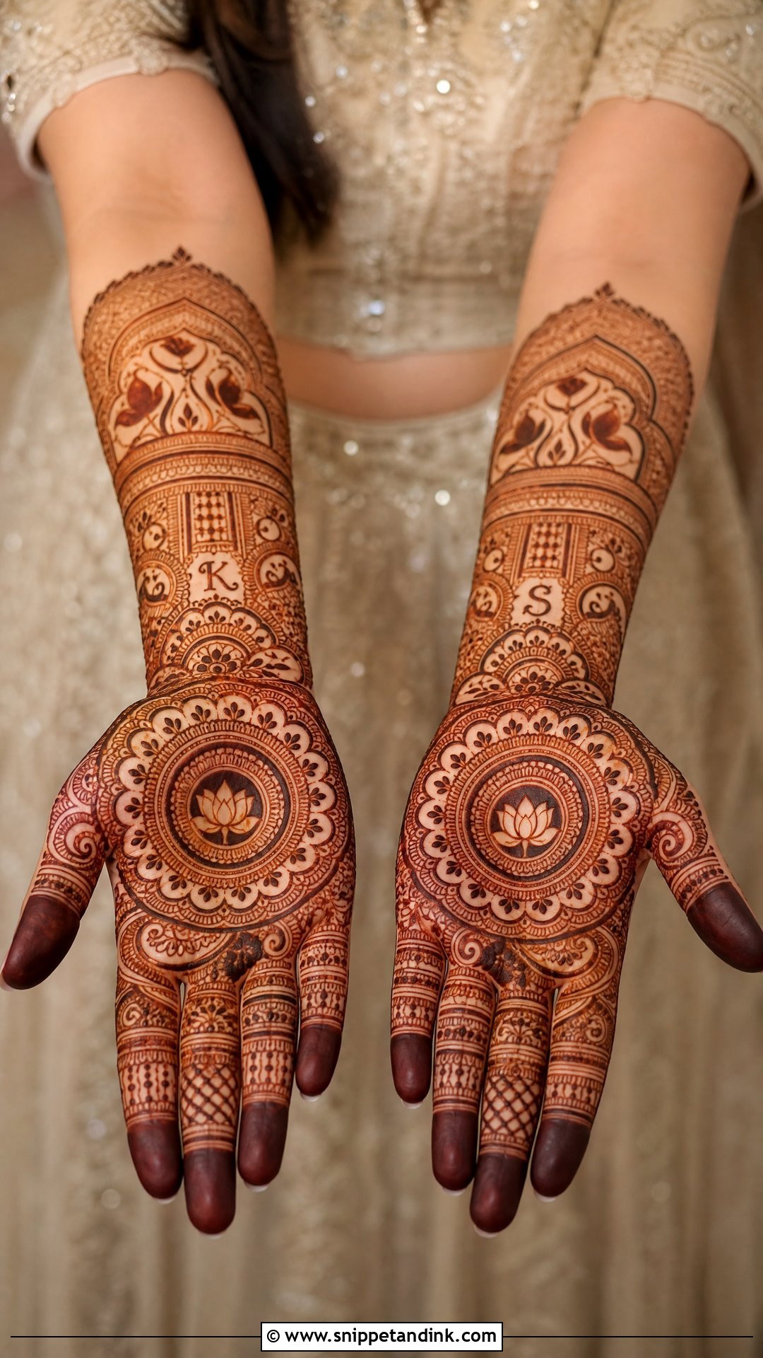 Front Hand Bridal Mehndi Design - Snippet and Ink - 30 Bridal Wedding Mehndi Designs