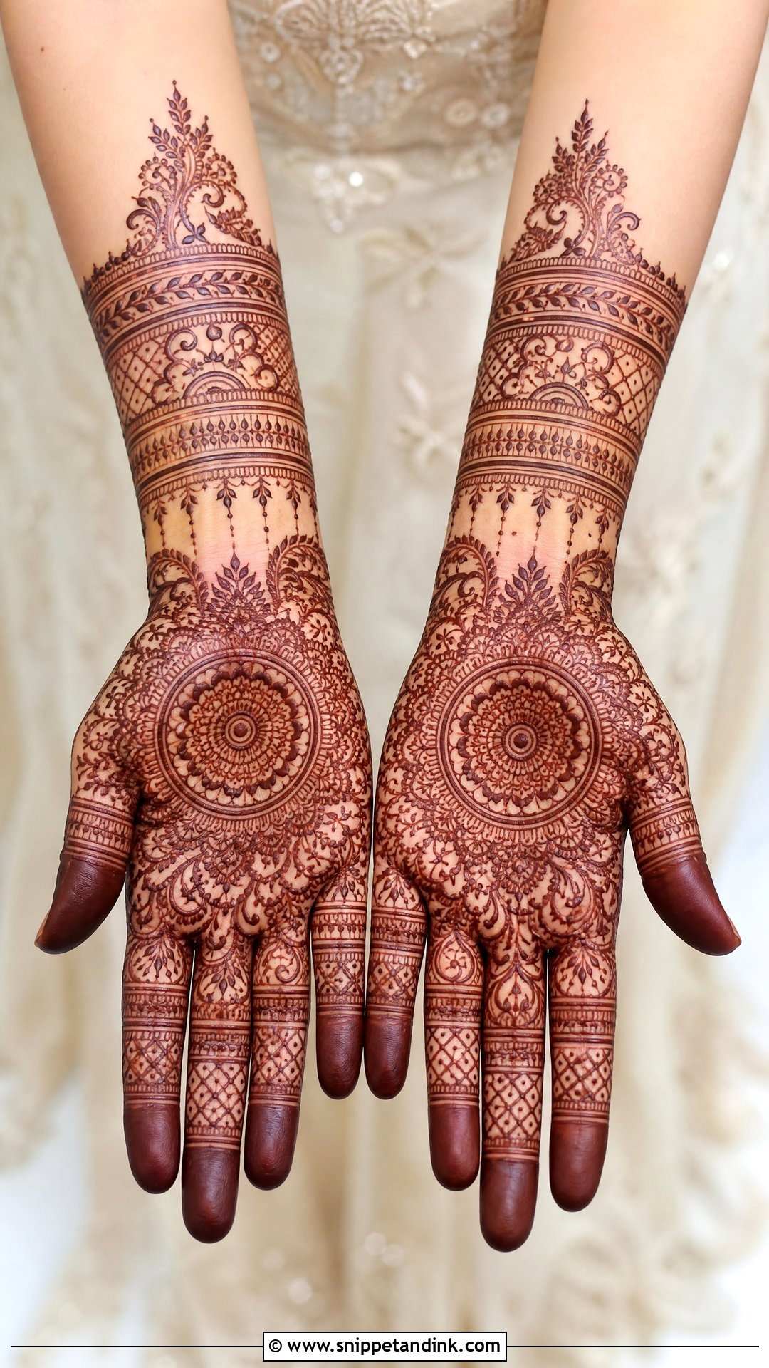 Front Hand Bridal Mehndi Design - Snippet and Ink - 30 Easy Front Hand Mehndi Designs