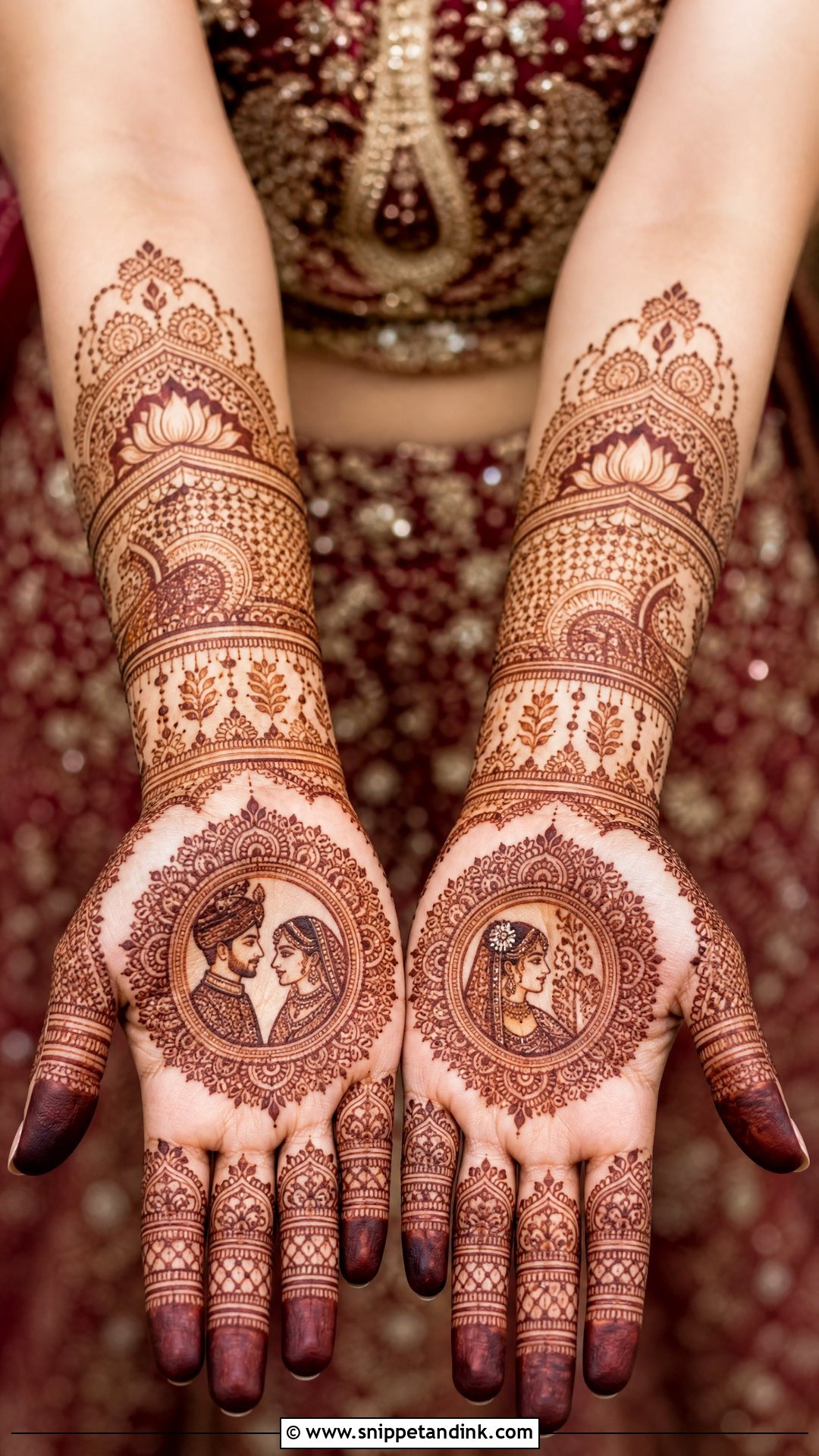 Front Hand Bridal Mehndi Design - Snippet and Ink - 30 Indian Bridal Mehndi Designs