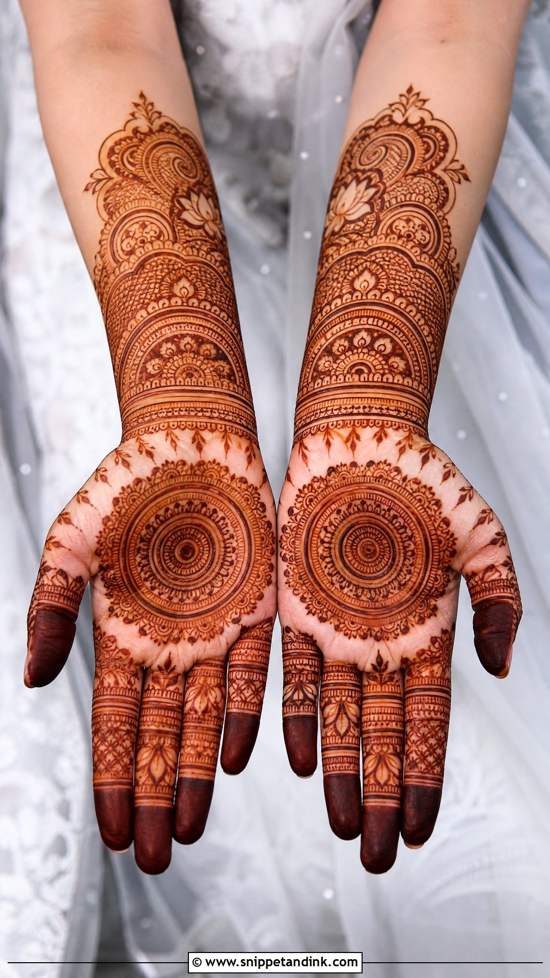 Front Hand Bridal Mehndi Design - Snippet and Ink - 30 Mehndi Designs for Bride