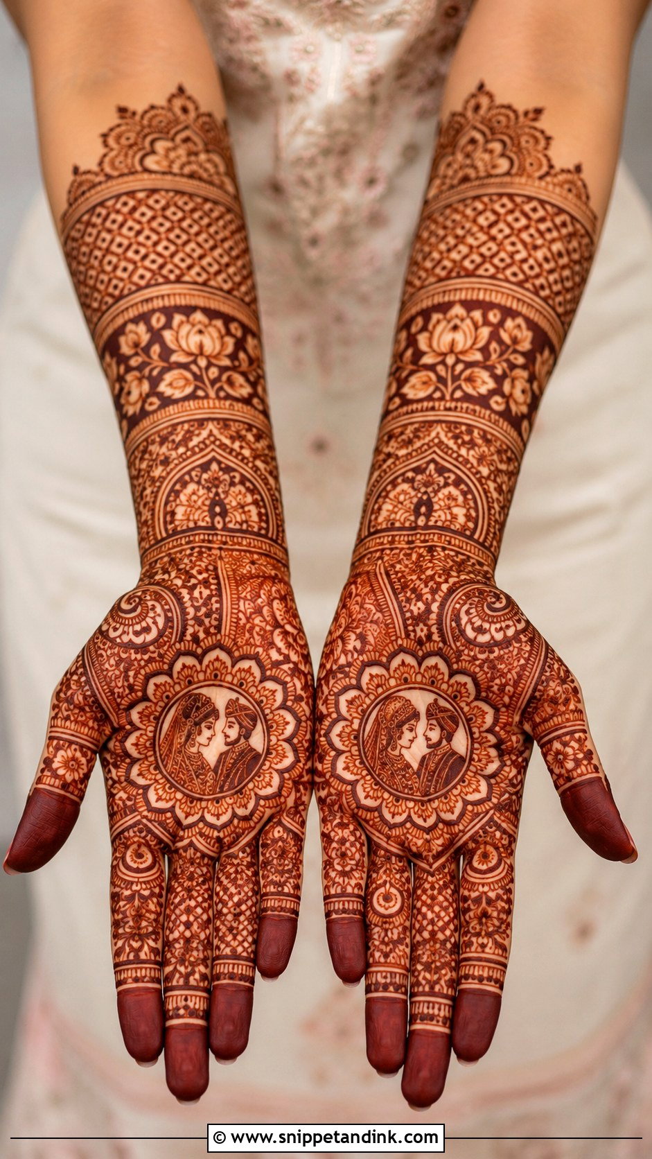 Front Hand Bridal Mehndi Design - Snippet and Ink - 35 Bridal Mehndi Designs