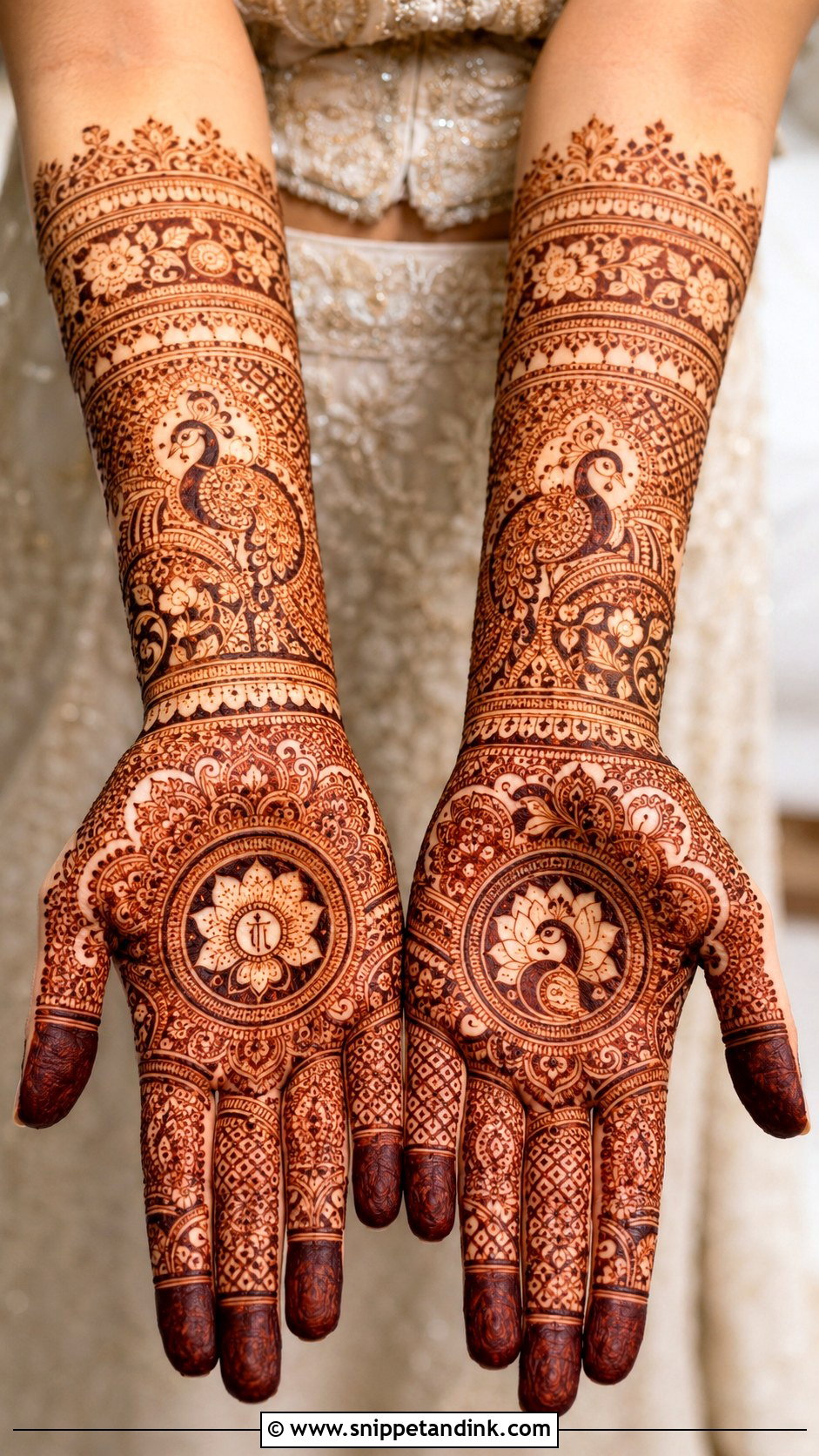 Front Hand Bridal Mehndi Design - Snippet and Ink - 35 Latest Bridal Mehndi Designs