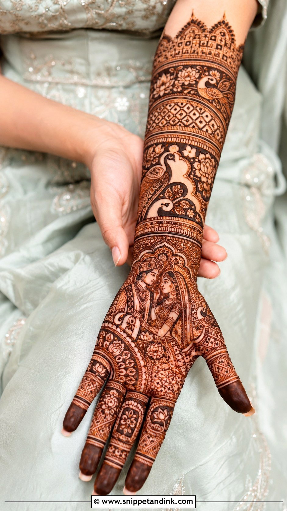 Front Hand Bridal Mehndi Design - Snippet and Ink - 35 Stylish Front Hand Mehndi Designs