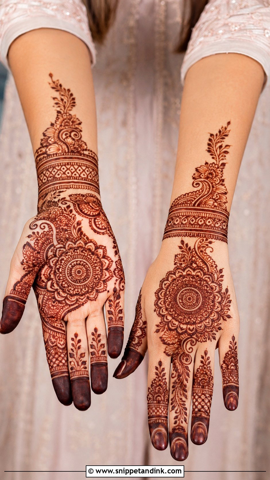 Front Hand Bridal Mehndi Design - Snippet and Ink - 35 Unique Bridal Mehndi Designs