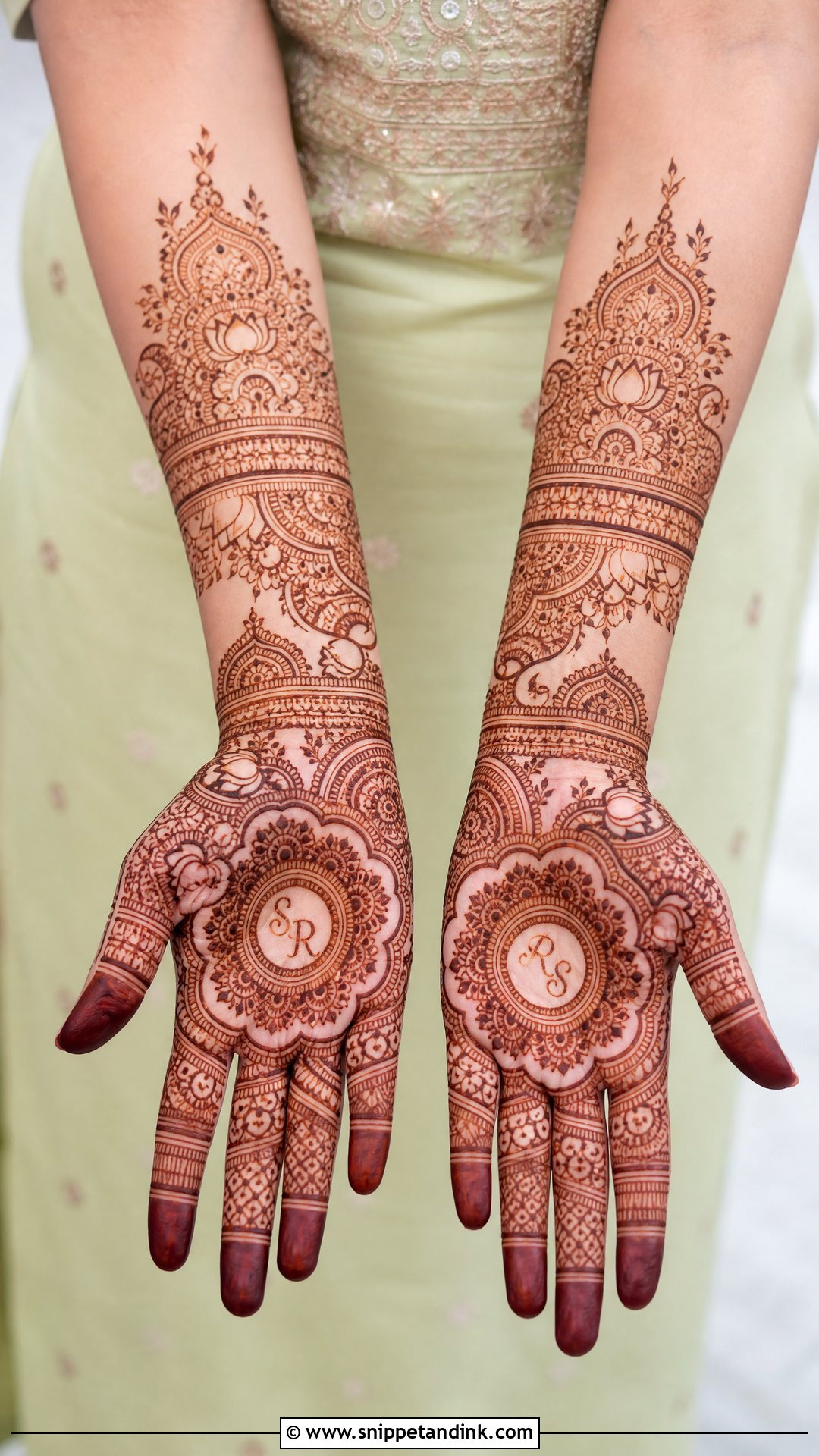 Front Hand Bridal Mehndi Design - Snippet and Ink - 20 Bridal Mehndi Designs Figures