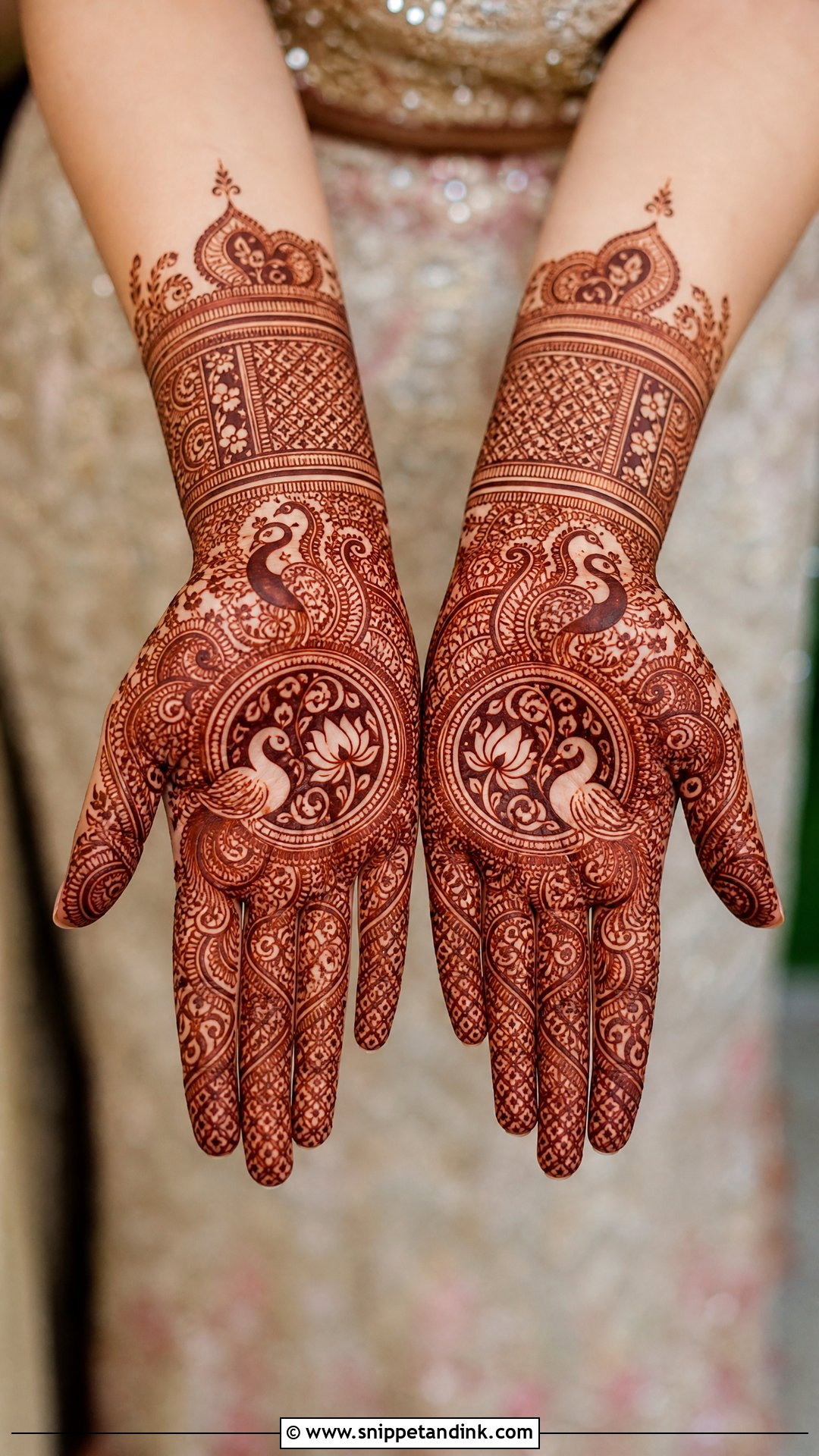 Front Hand Bridal Mehndi Design - Snippet and Ink - 20 Bridal Unique Mehndi Design Ideas