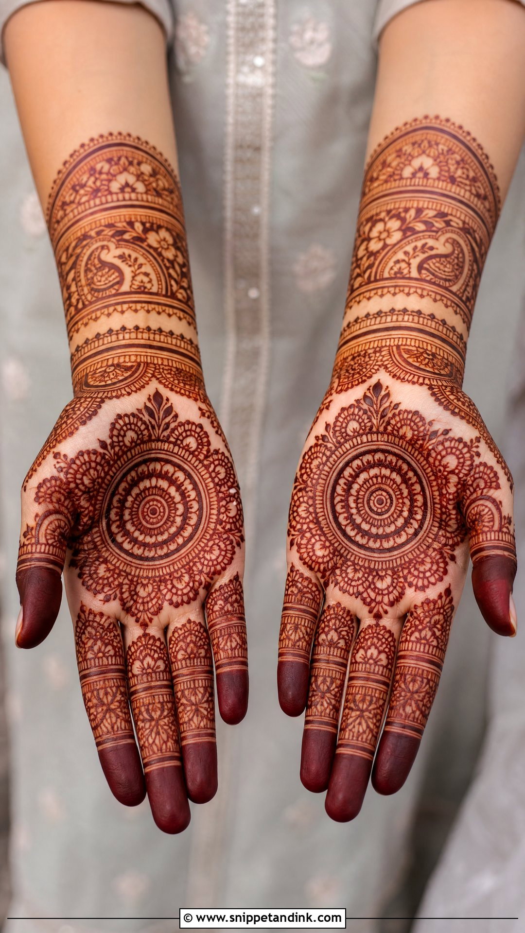 Front Hand Bridal Mehndi Half Hand - Snippet and Ink - 20 Bridal Mehndi Designs Half Hand