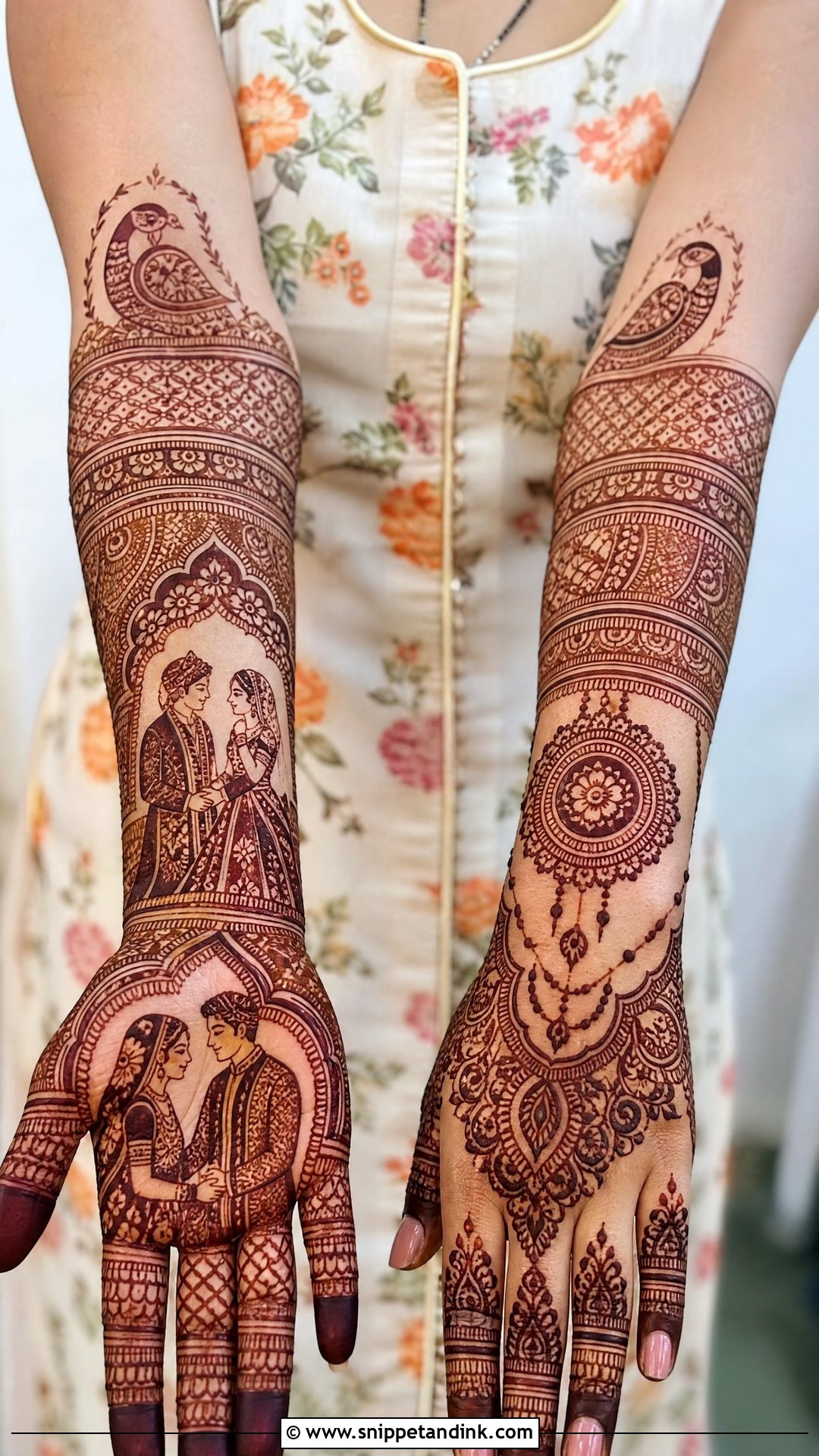 Front Hand Bridal Mehndi With Back Hand Design - Snippet and Ink - 20 Bridal Mehndi Designs Front and Back