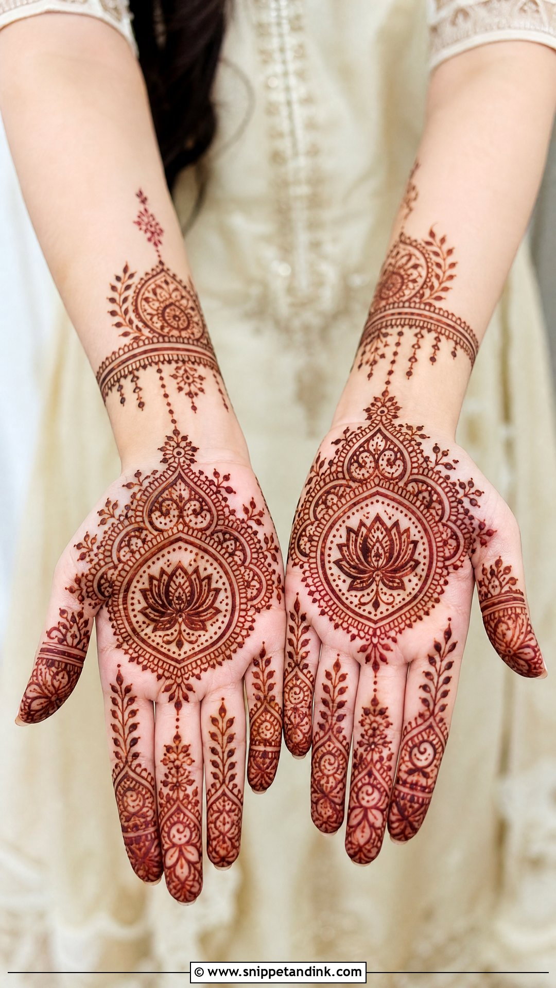 Front Hand Bridal Sister Mehndi Design - Snippet and Ink - 25 Bridal Sister Mehndi Design Ideas