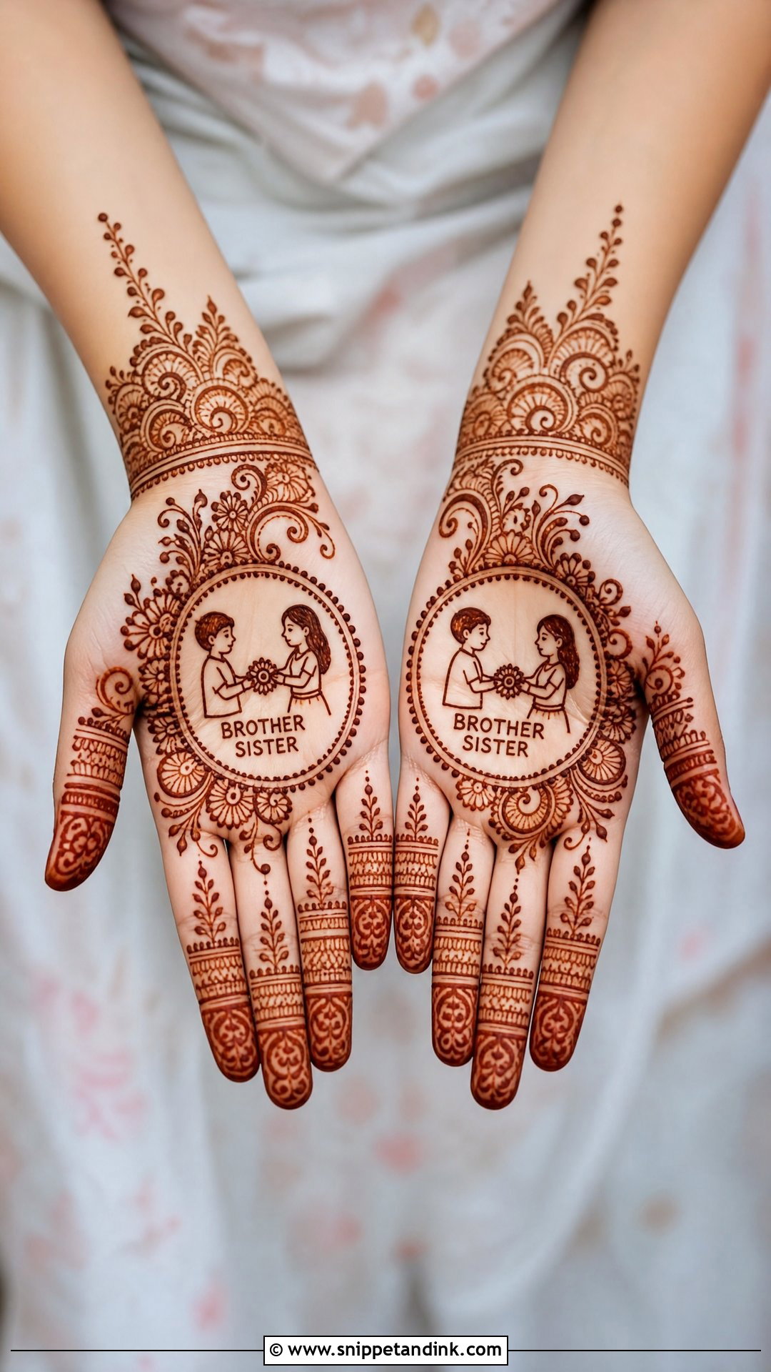 Front Hand Brother Sister Mehndi Design - Snippet and Ink - 20 Brother Sister Mehndi Design Ideas