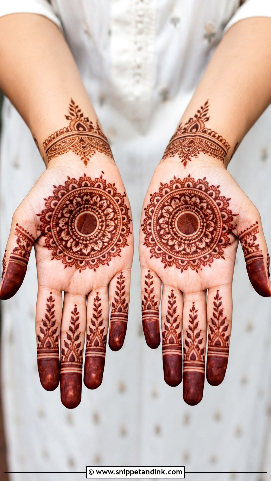 Front Hand Circle Mehndi Design - Snippet and Ink - 35 Circle Mehndi Designs
