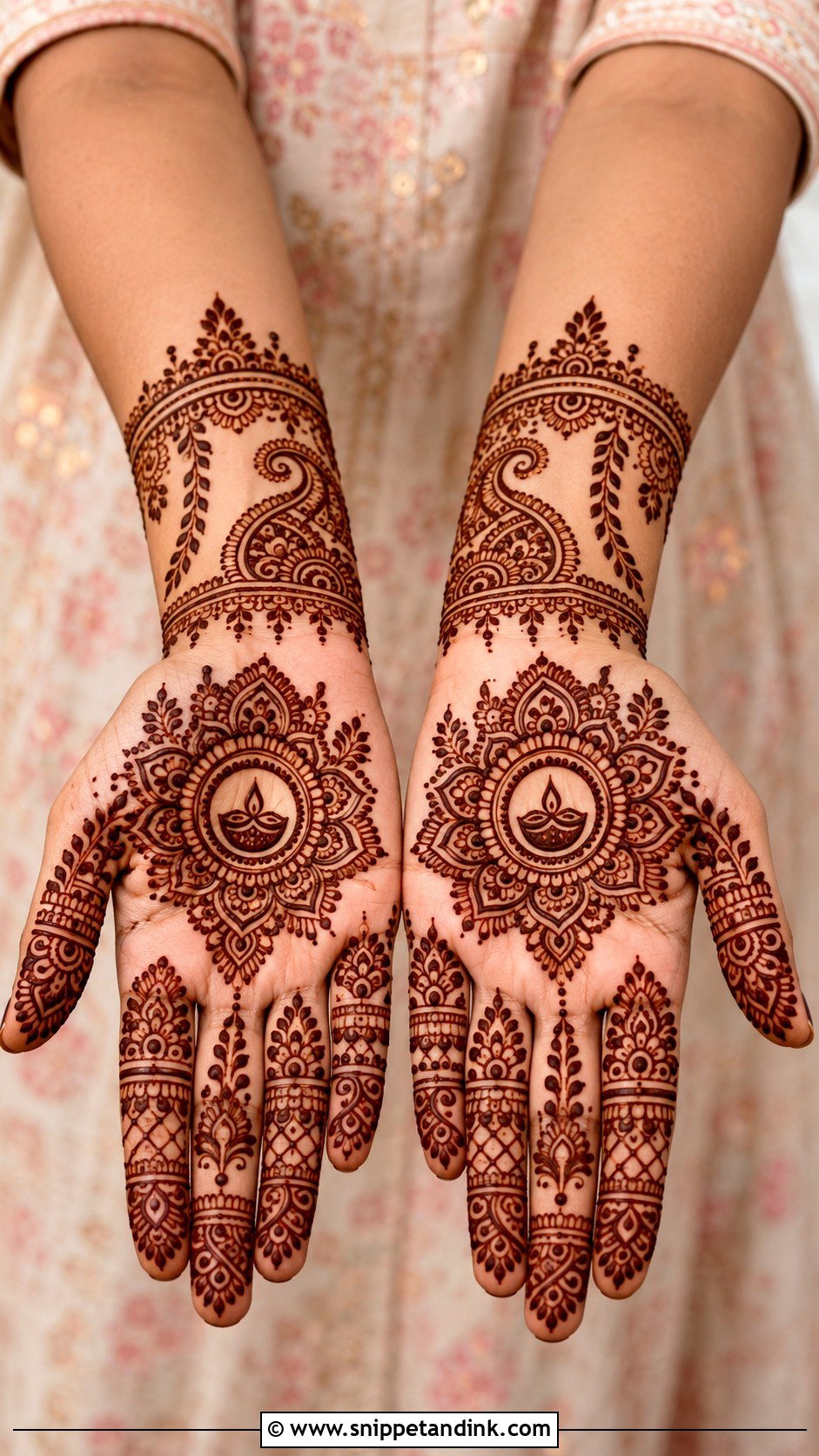 Front Hand Diwali Mehndi Design - Snippet and Ink - 35 Front Hand Mehndi Designs