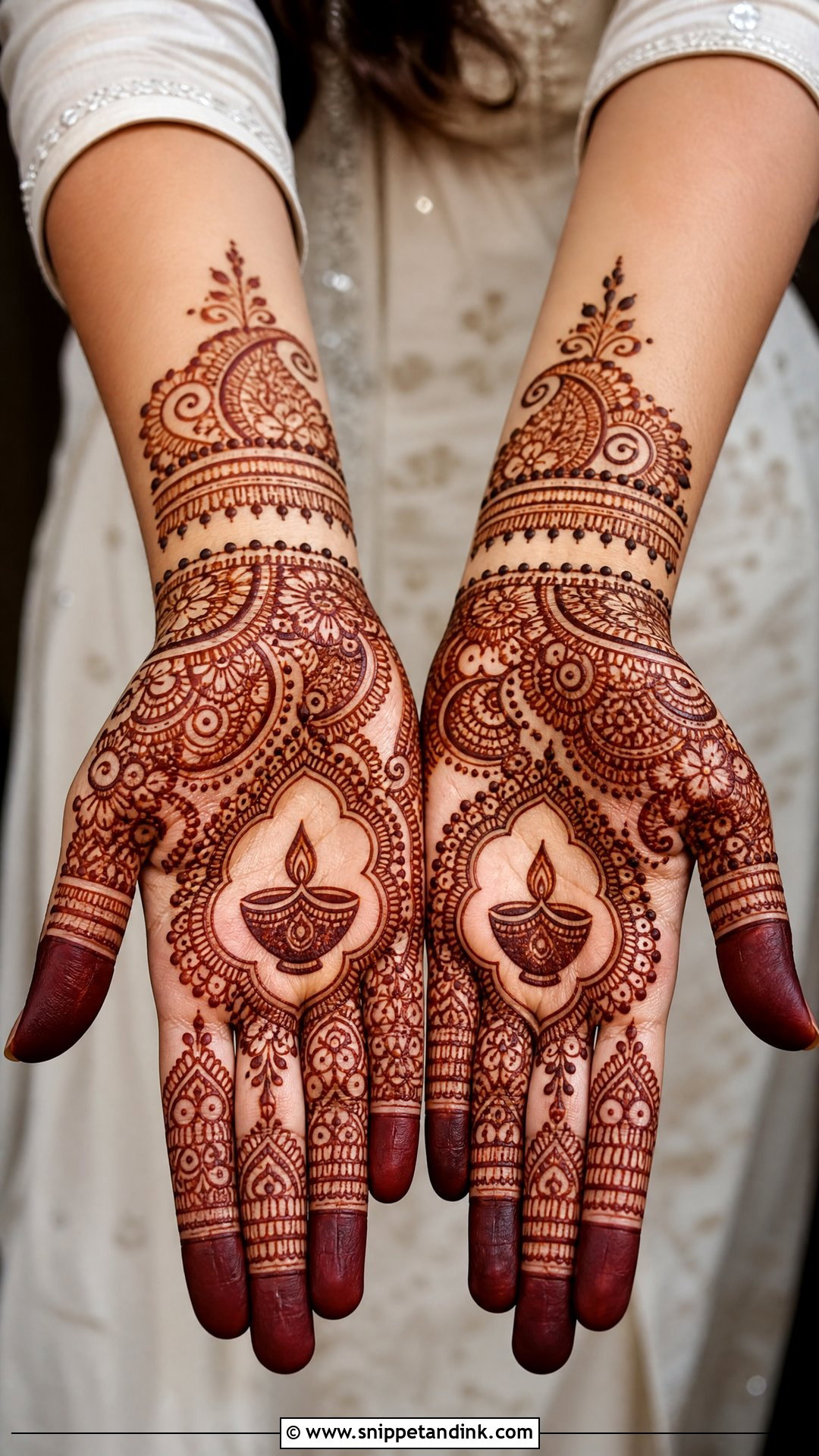Front Hand Diwali Mehndi Design - Snippet and Ink - 30 Diwali Mehndi Designs