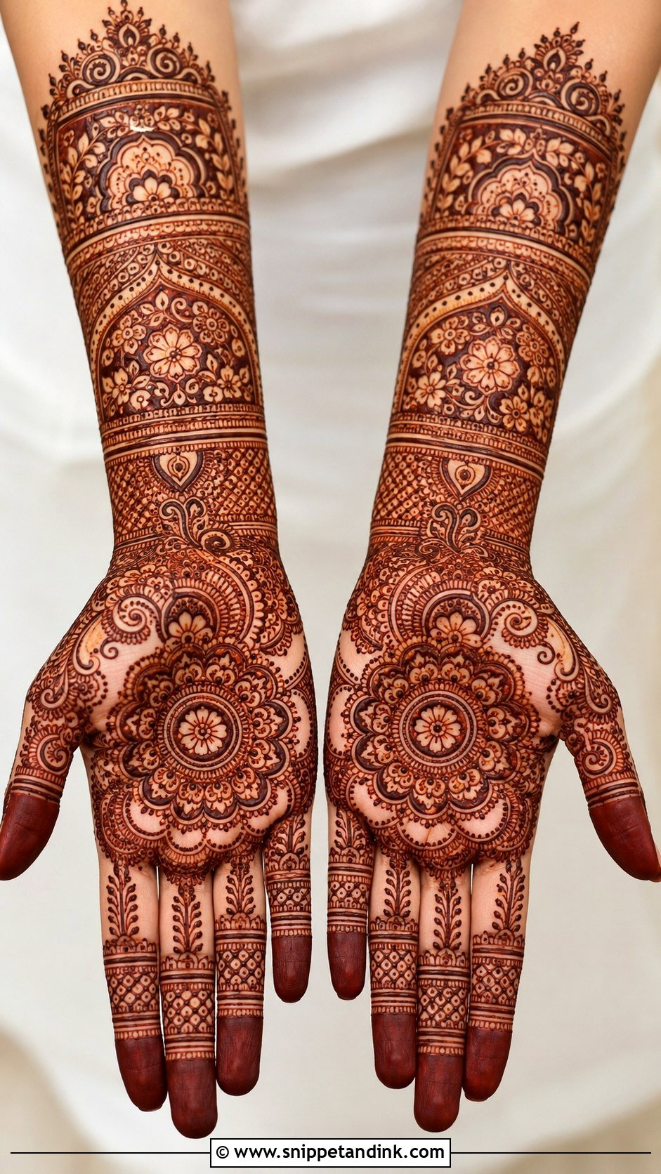 Front Hand Dulhan Mehndi Design - Snippet and Ink - 35 Dulhan Mehndi Designs