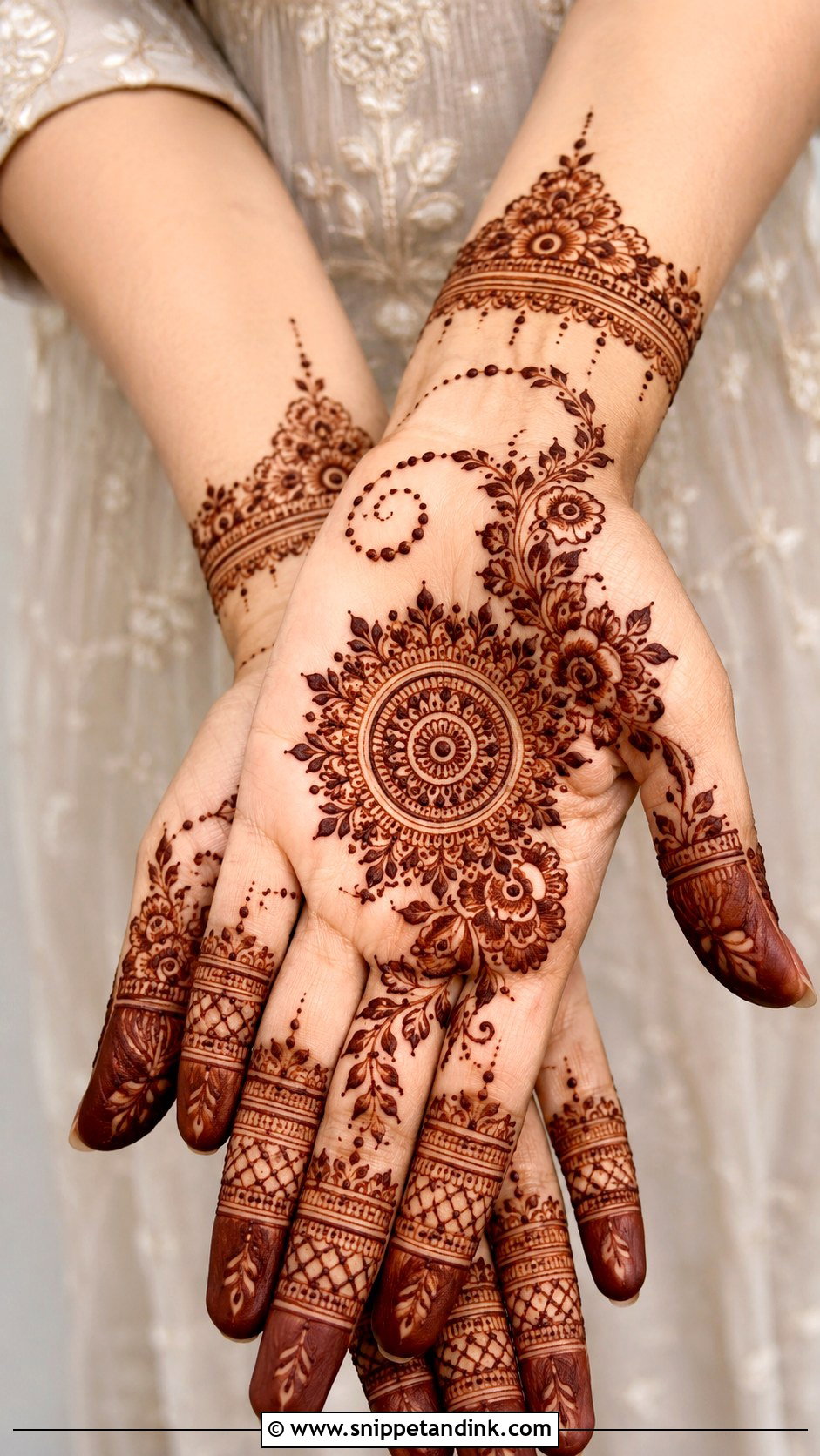 Front Hand Eid Mehndi Design - Snippet and Ink - 35 Front Hand Mehndi Designs