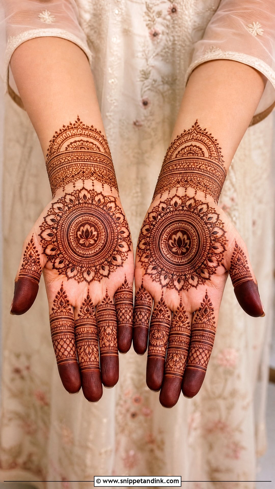 Front Hand Engagement Bridal Mehndi Design - Snippet and Ink - 25 Engagement Bridal Mehndi Designs