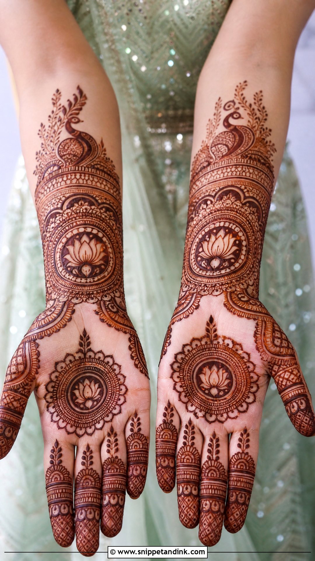 Front Hand Engagement Mehndi Design - Snippet and Ink - 20 Latest Mehndi Designs for Engagement