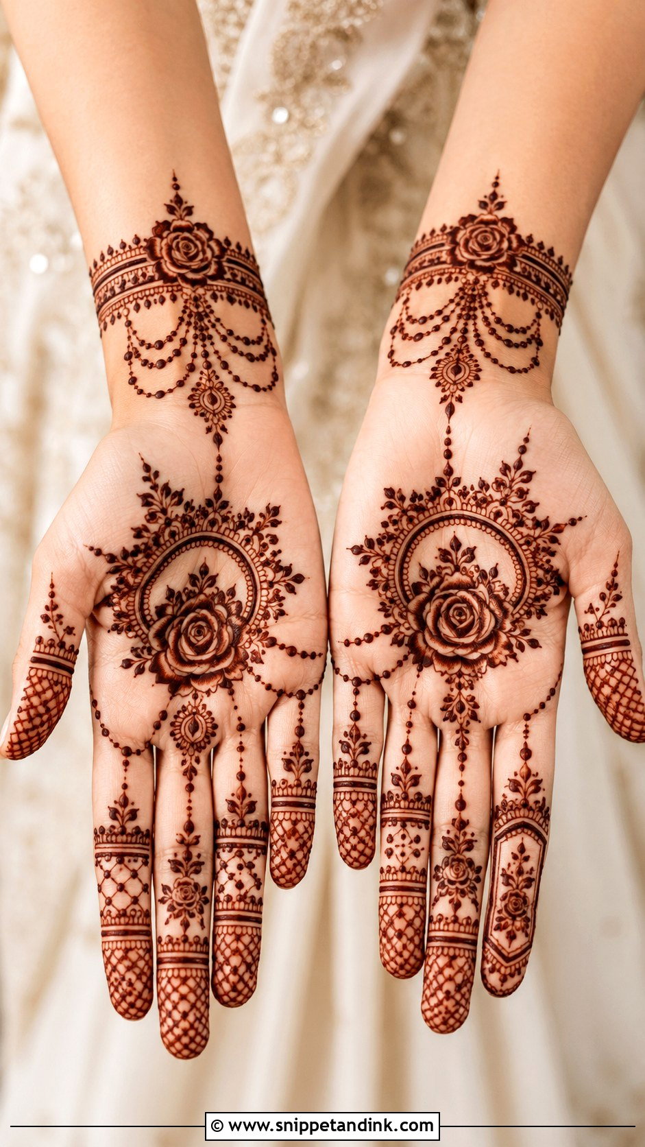 Front Hand Engagement Mehndi Design - Snippet and Ink - 35 Latest Unique Front Hand Mehndi Designs