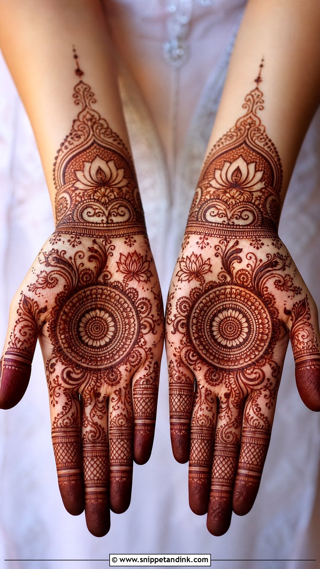 Front Hand Engagement Mehndi Design - Snippet and Ink - 20 Unique Engagement Mehndi Designs for Bride