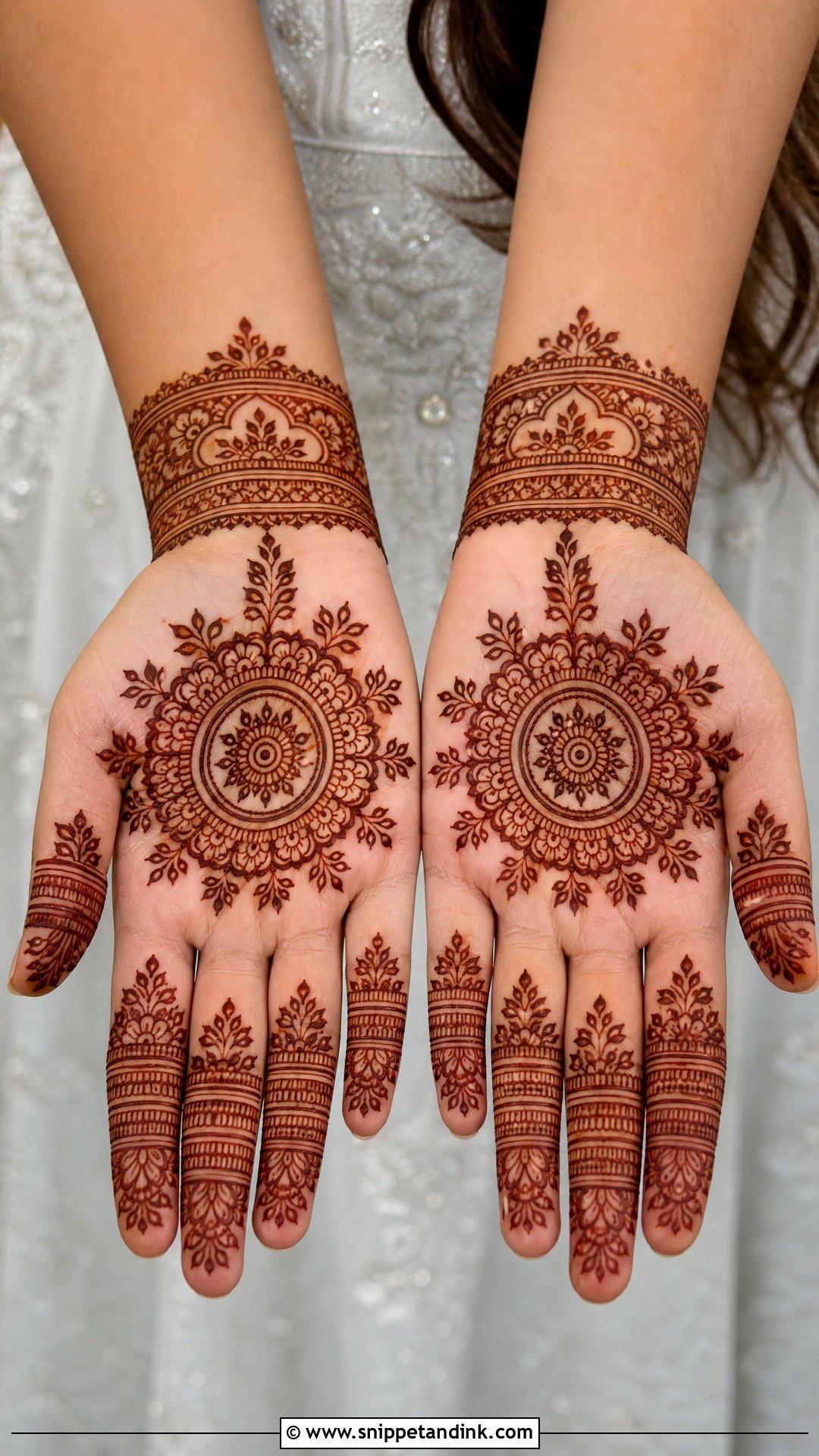 Front Hand Engagement Mehndi Design - Snippet and Ink - 30 Engagement Mehndi Design Ideas