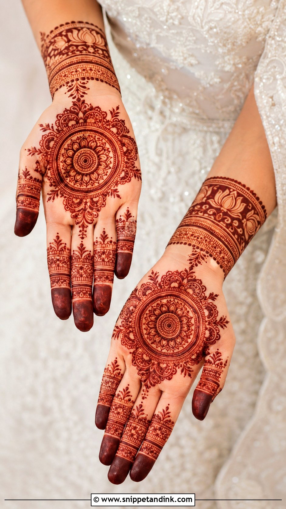 Front Hand Engagement Mehndi Design - Snippet and Ink - 30 Engagement Mehndi Designs for Bride