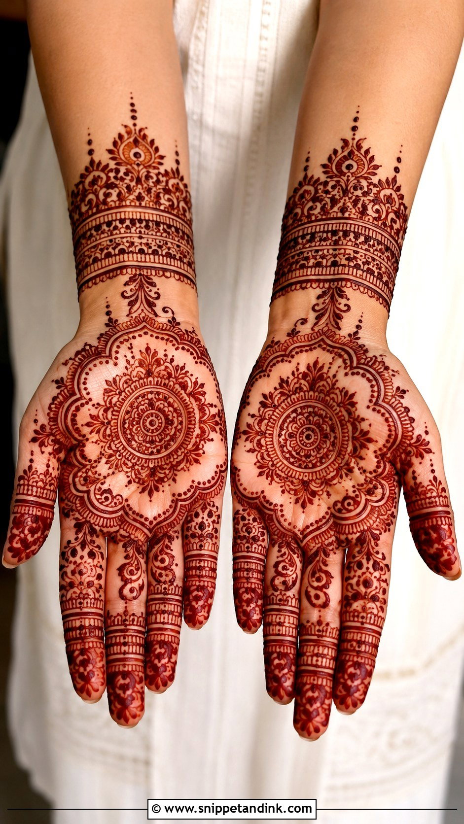 Front Hand Engagement Mehndi Design - Snippet and Ink - 35 Engagement Mehndi Designs