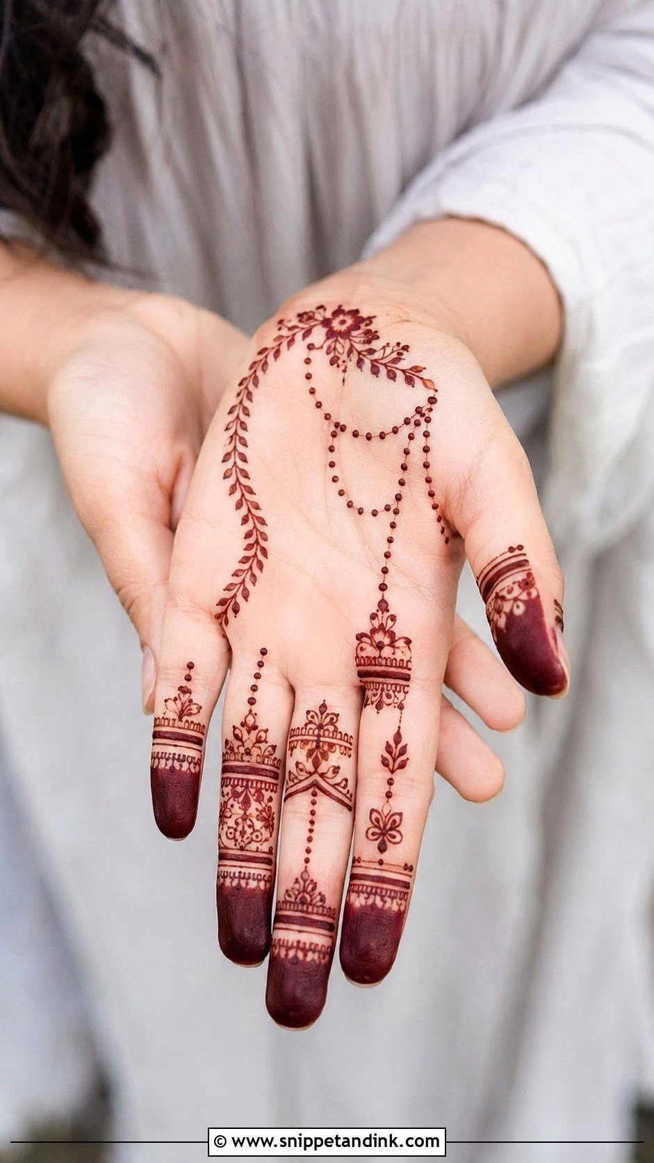 Front Hand Finger Mehndi Design - Snippet and Ink - 35 Stylish Front Hand Mehndi Designs