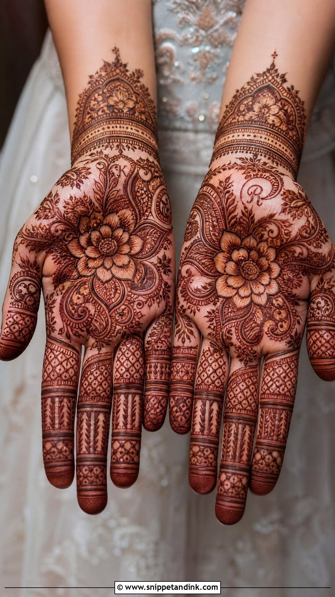 Front Hand Floral Bridal Mehndi Design - Snippet and Ink - 20 Floral Bridal Mehndi Designs
