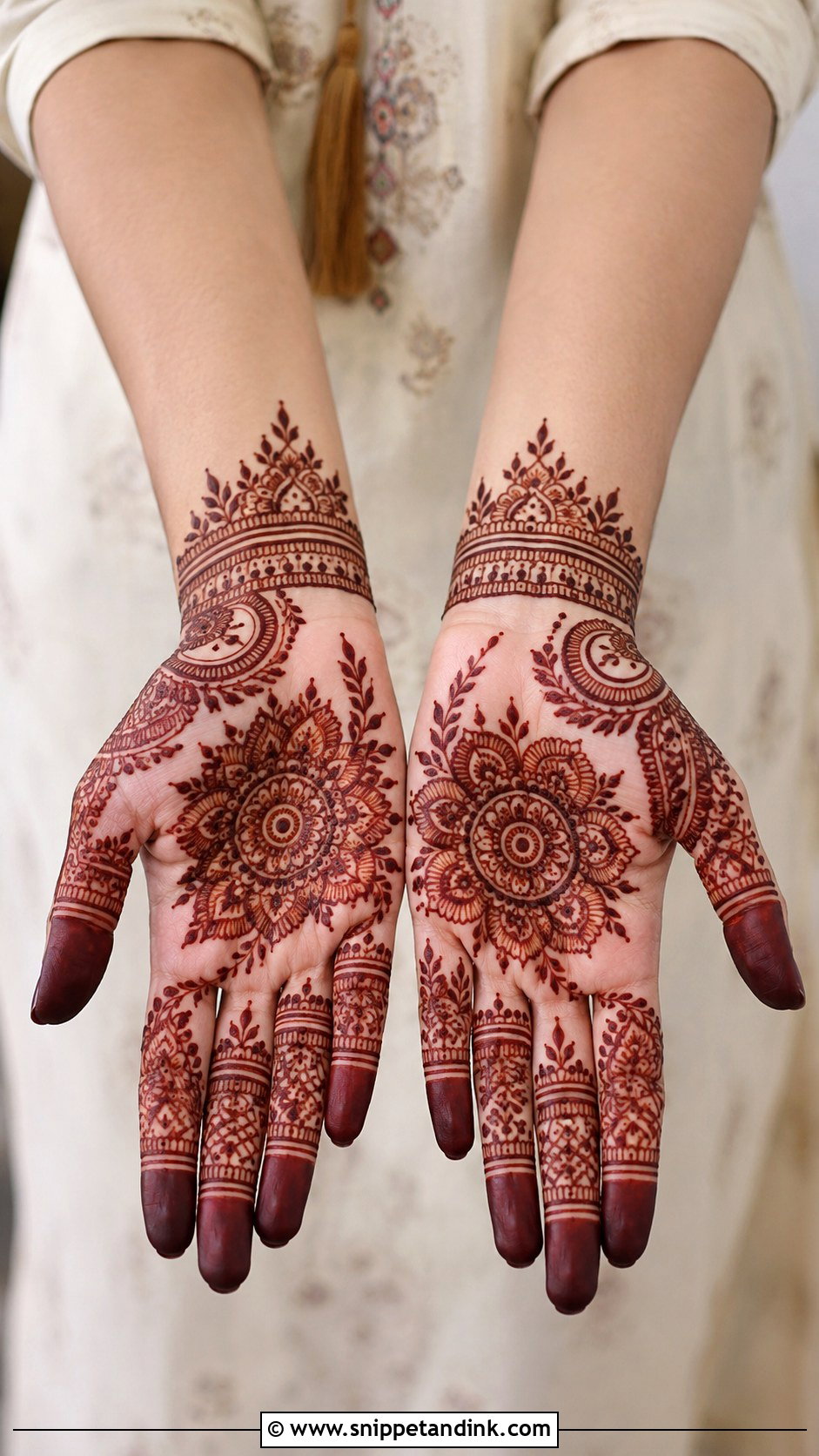 Front Hand Floral Mehndi Design - Snippet and Ink - 35 Floral Mehndi Designs