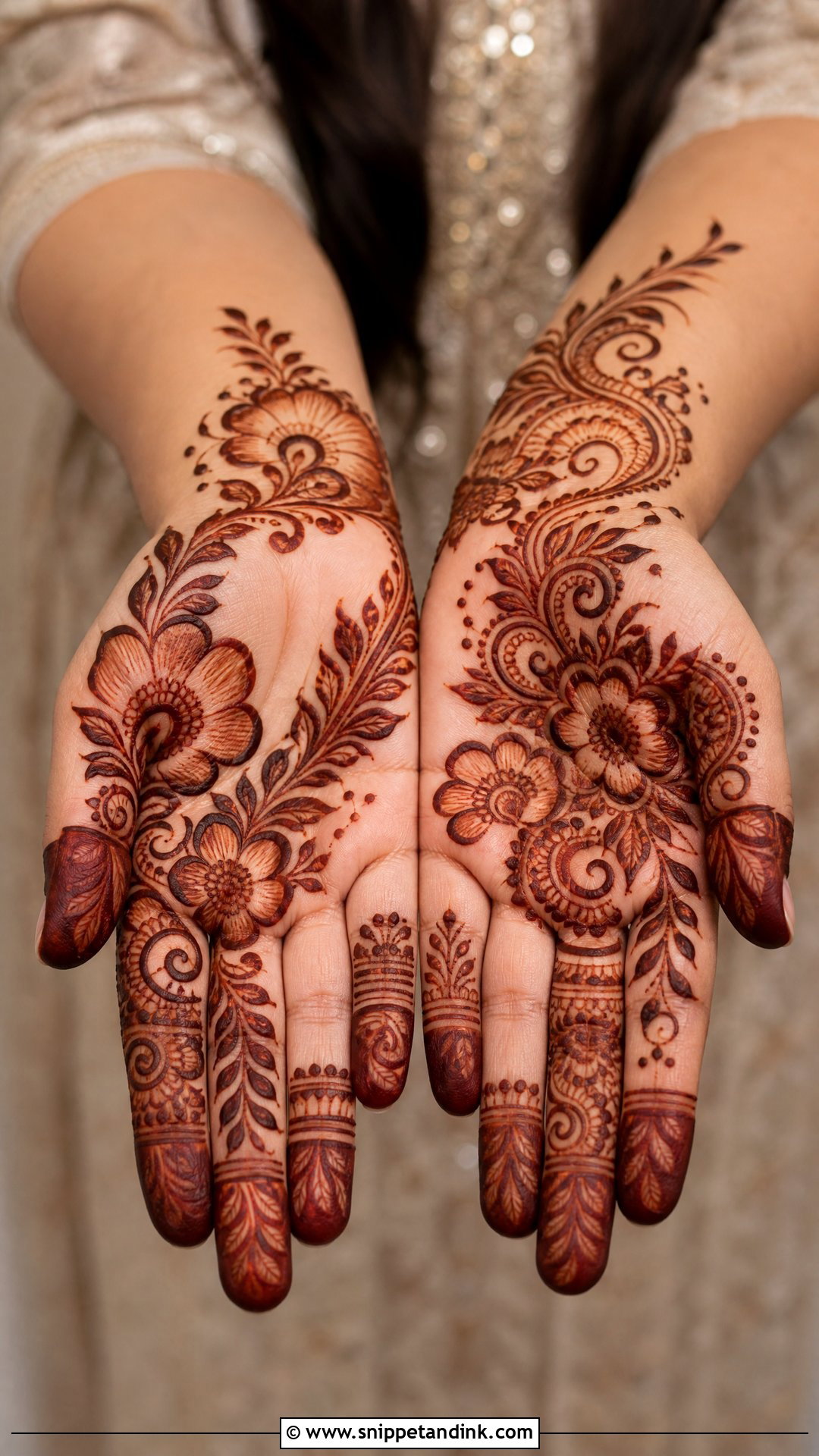 Front Hand Flower Mehndi Design - Snippet and Ink - 30 Easy Front Hand Mehndi Designs