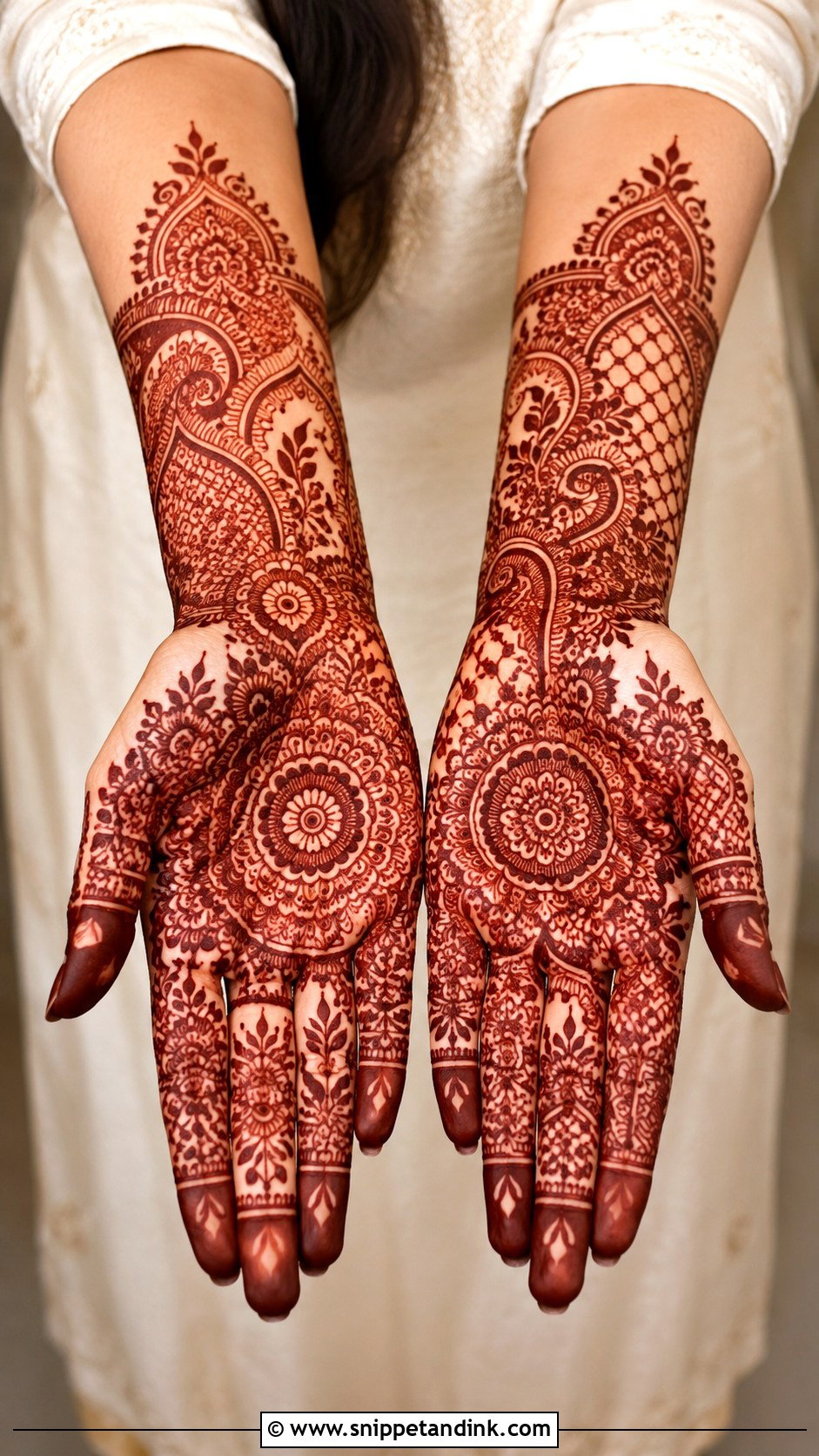 Front Hand Fusion Mehndi Design - Snippet and Ink - 35 Latest Unique Front Hand Mehndi Designs