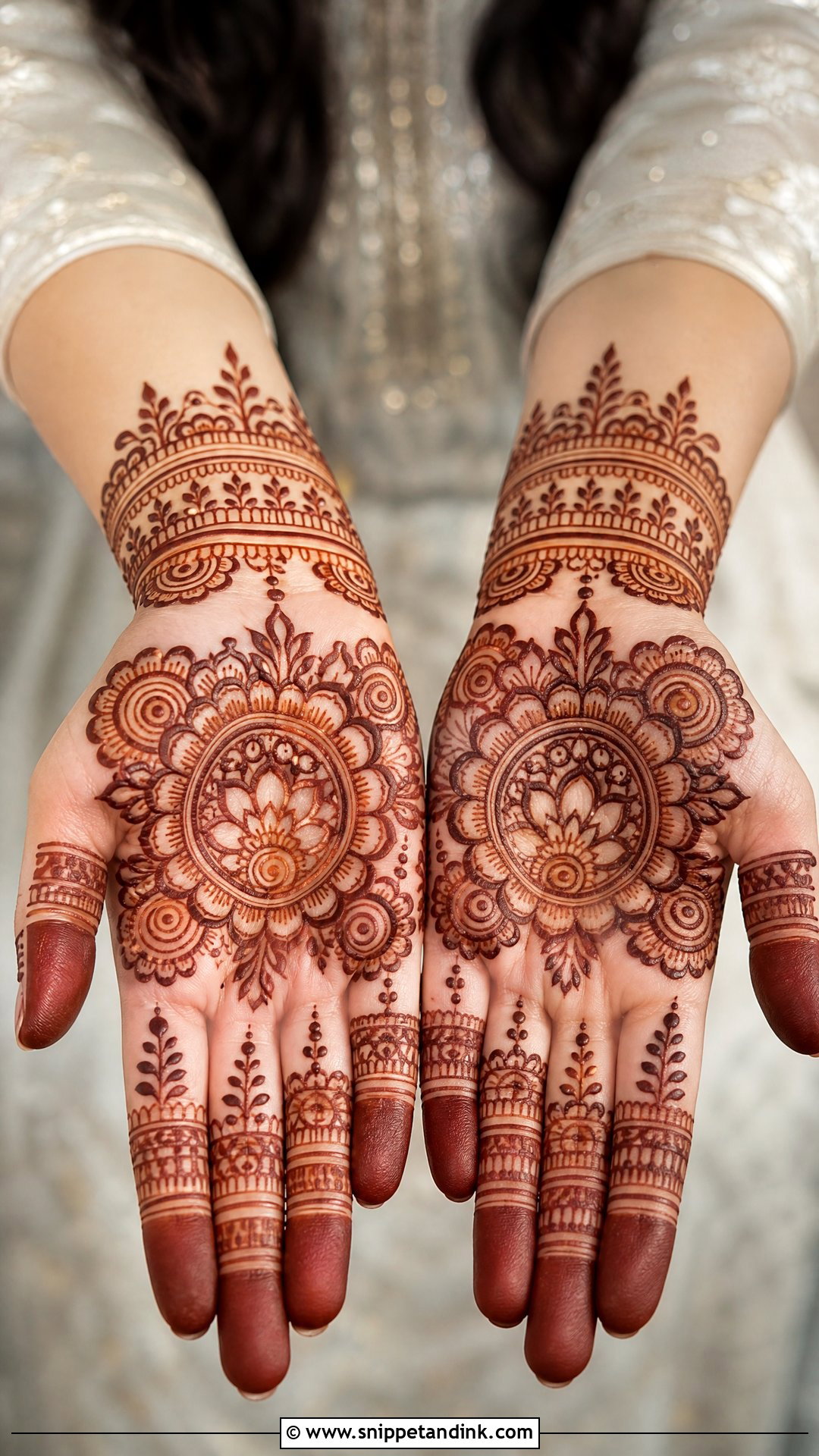 Front Hand Groom Mother Mehndi Design - Snippet and Ink - 20 Groom Mother Mehndi Design Ideas