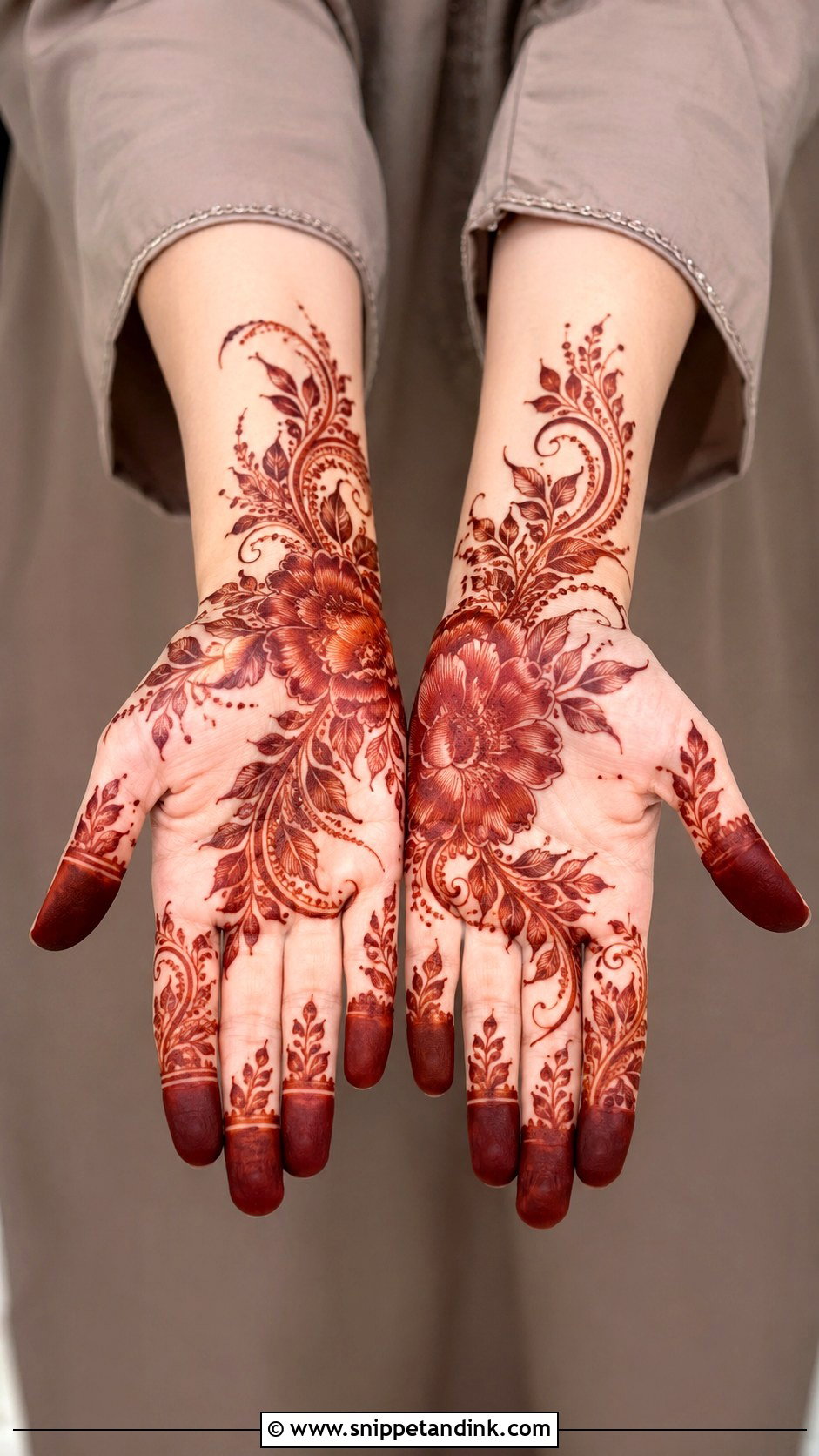 Front Hand Gulf Mehndi Design - Snippet and Ink - 35 Modern Front Hand Mehndi Designs