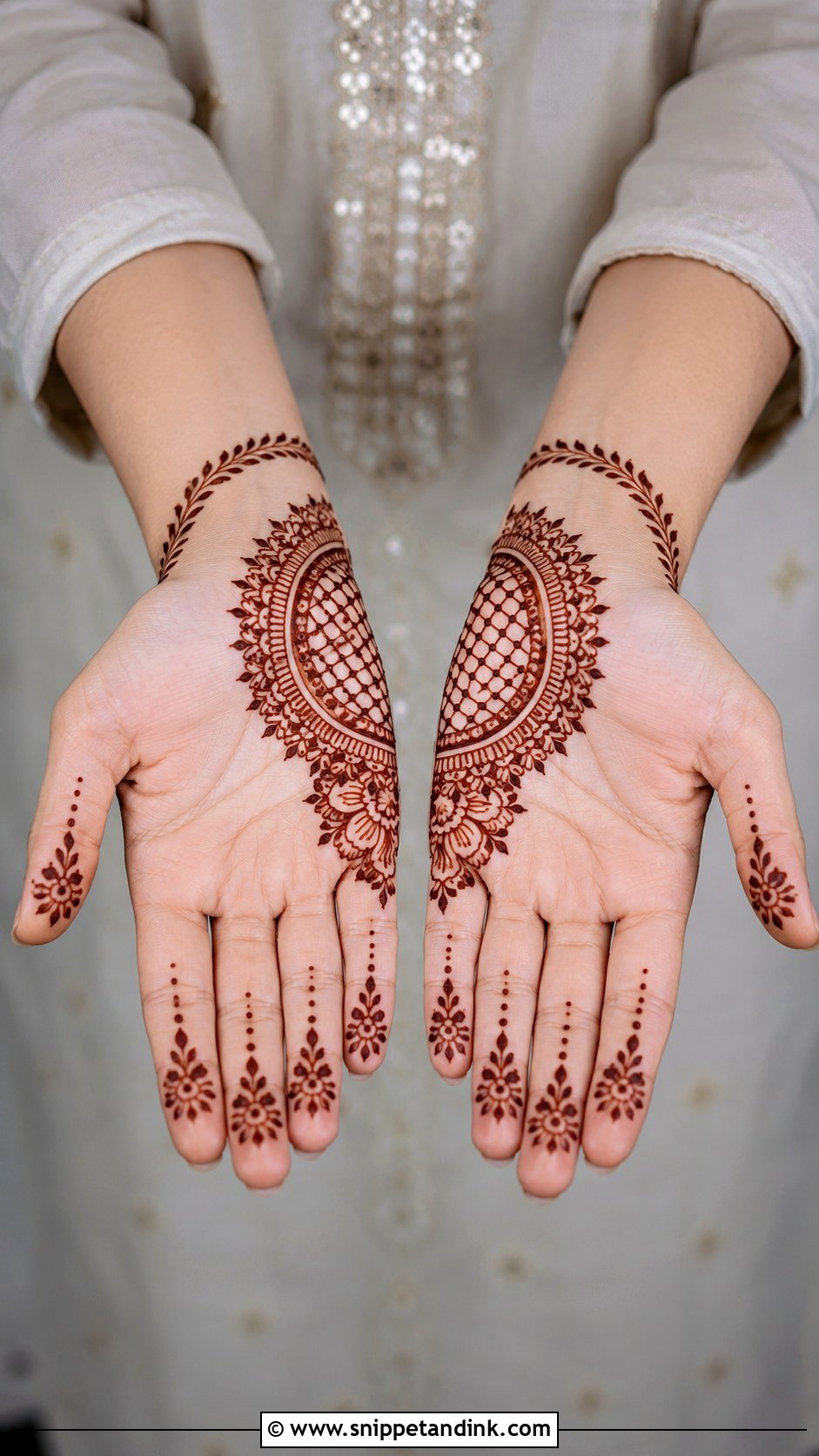 Front Hand Half Palm Mehndi Design - Snippet and Ink - 35 Modern Front Hand Mehndi Designs
