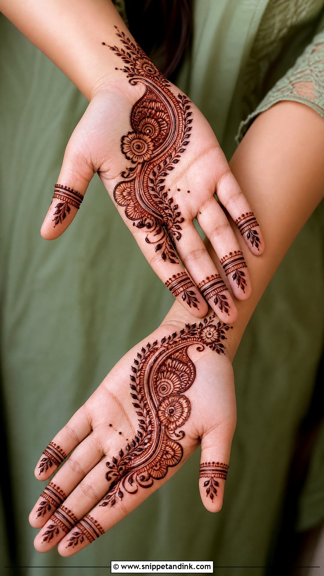 Front Hand Half Palm Mehndi Design - Snippet and Ink - 30 Easy Front Hand Mehndi Designs