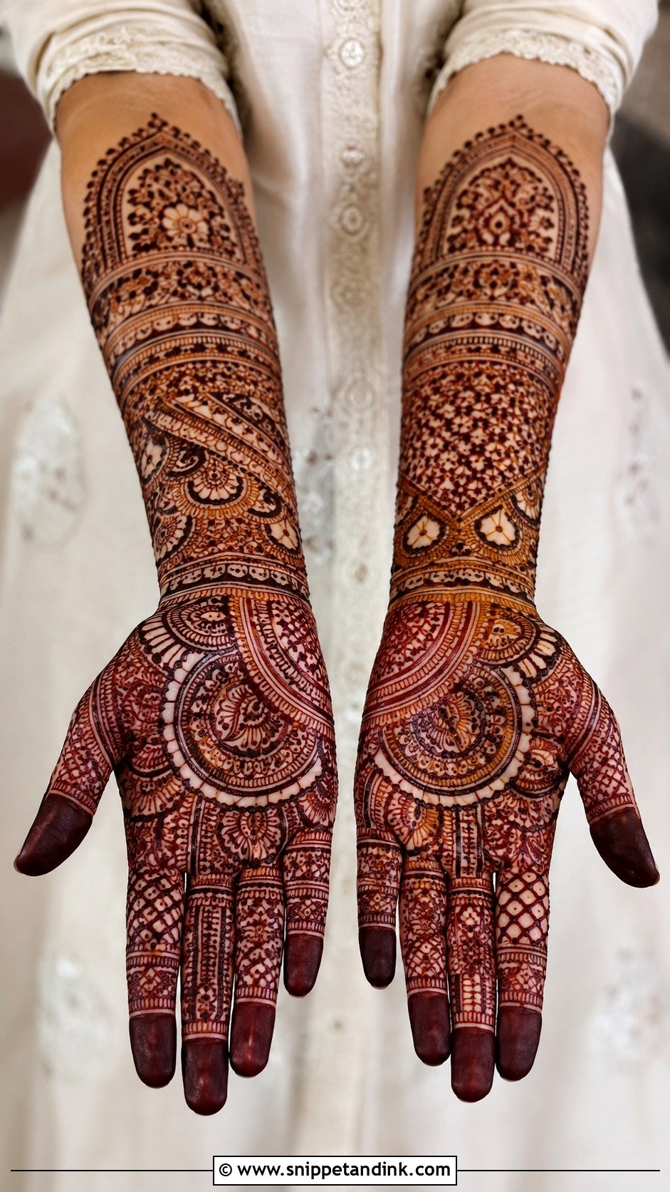 Front Hand Heavy Mehndi Design - Snippet and Ink - 35 Stylish Front Hand Mehndi Designs