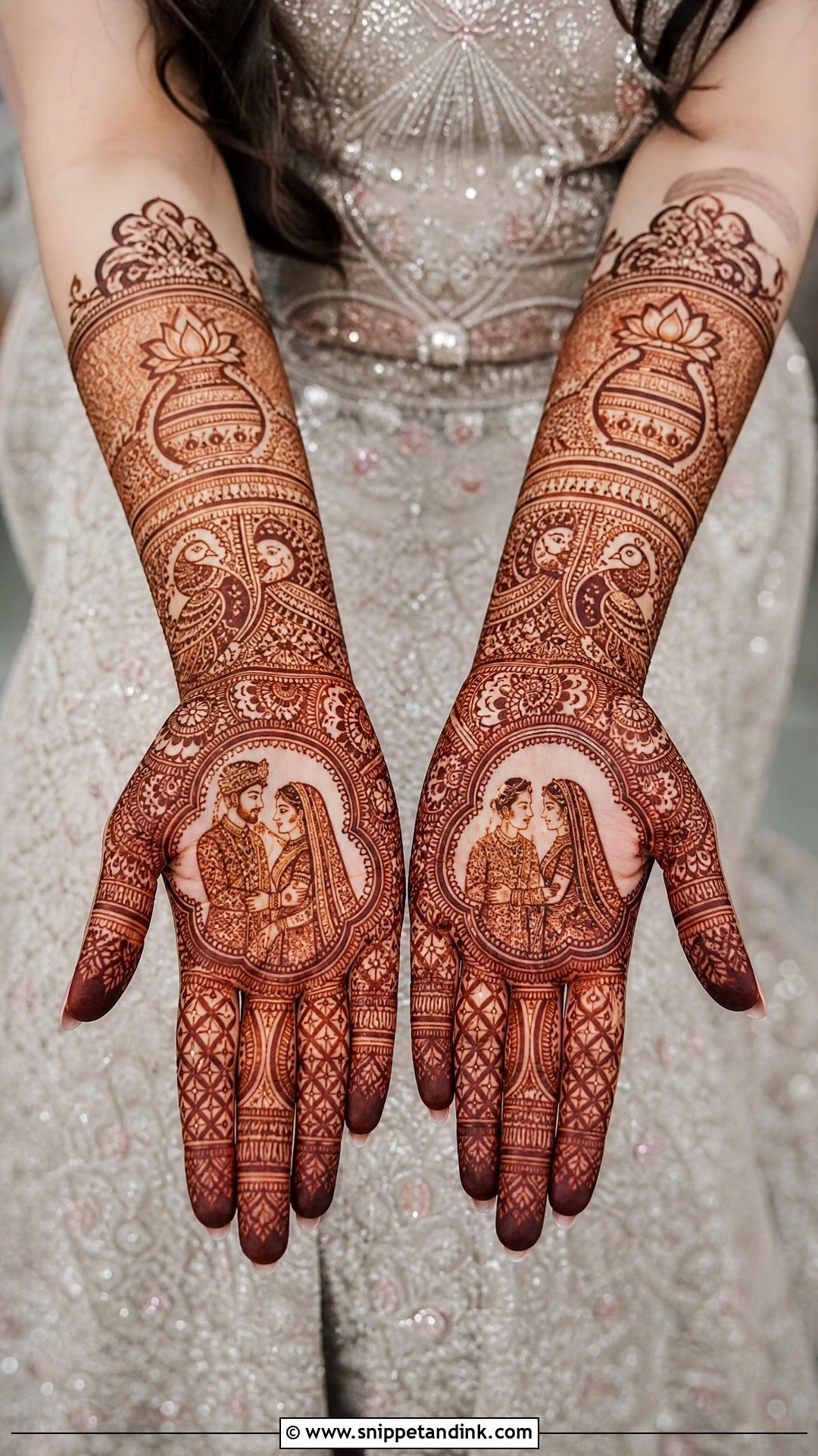 Front Hand Hindu Bridal Mehndi Design - Snippet and Ink - 25 Hindu Bridal Mehndi Designs