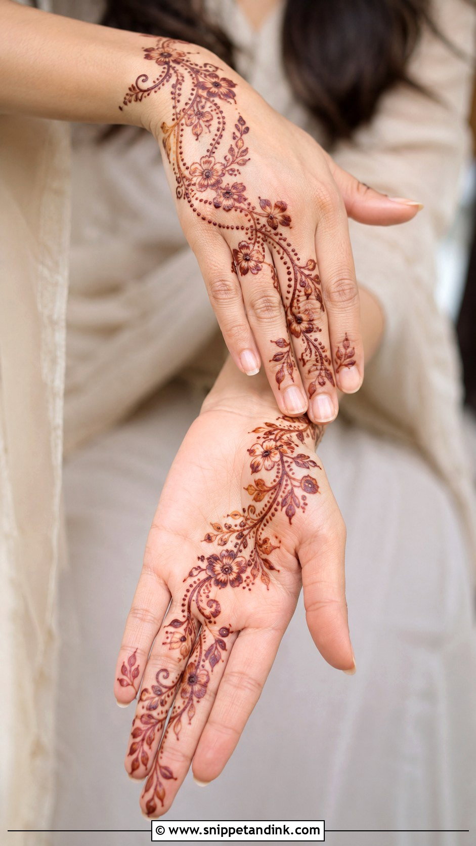 Front Hand Khafif Mehndi Design - Snippet and Ink - 35 Stylish Front Hand Mehndi Designs