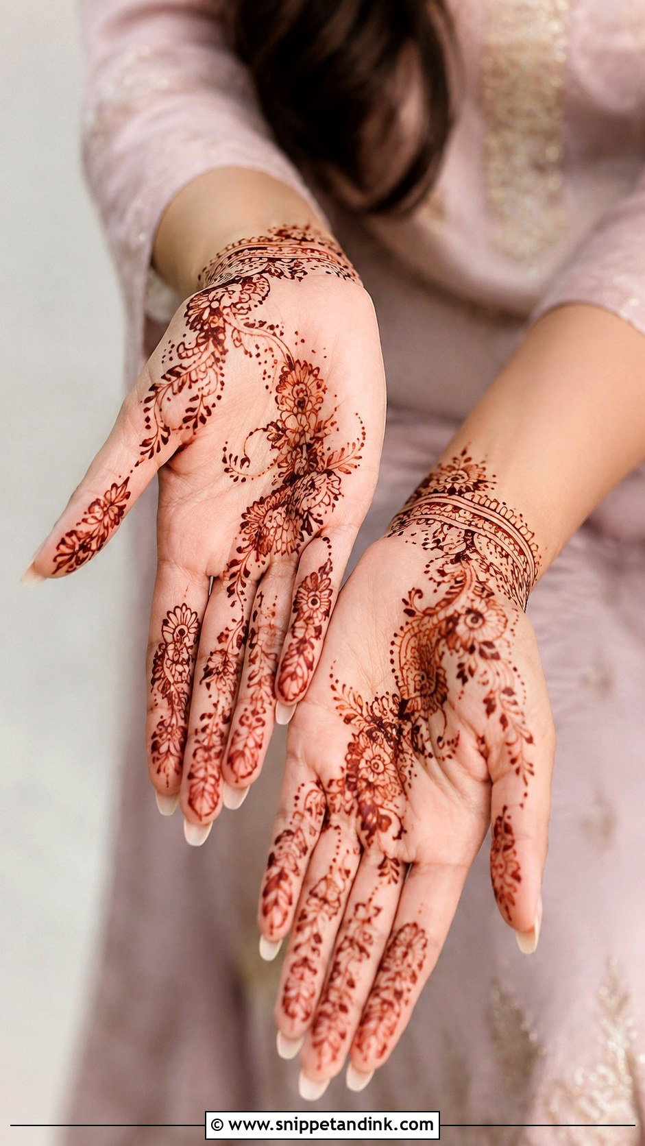 Front Hand Khafif Mehndi Design - Snippet and Ink - 35 Front Hand Mehndi Designs