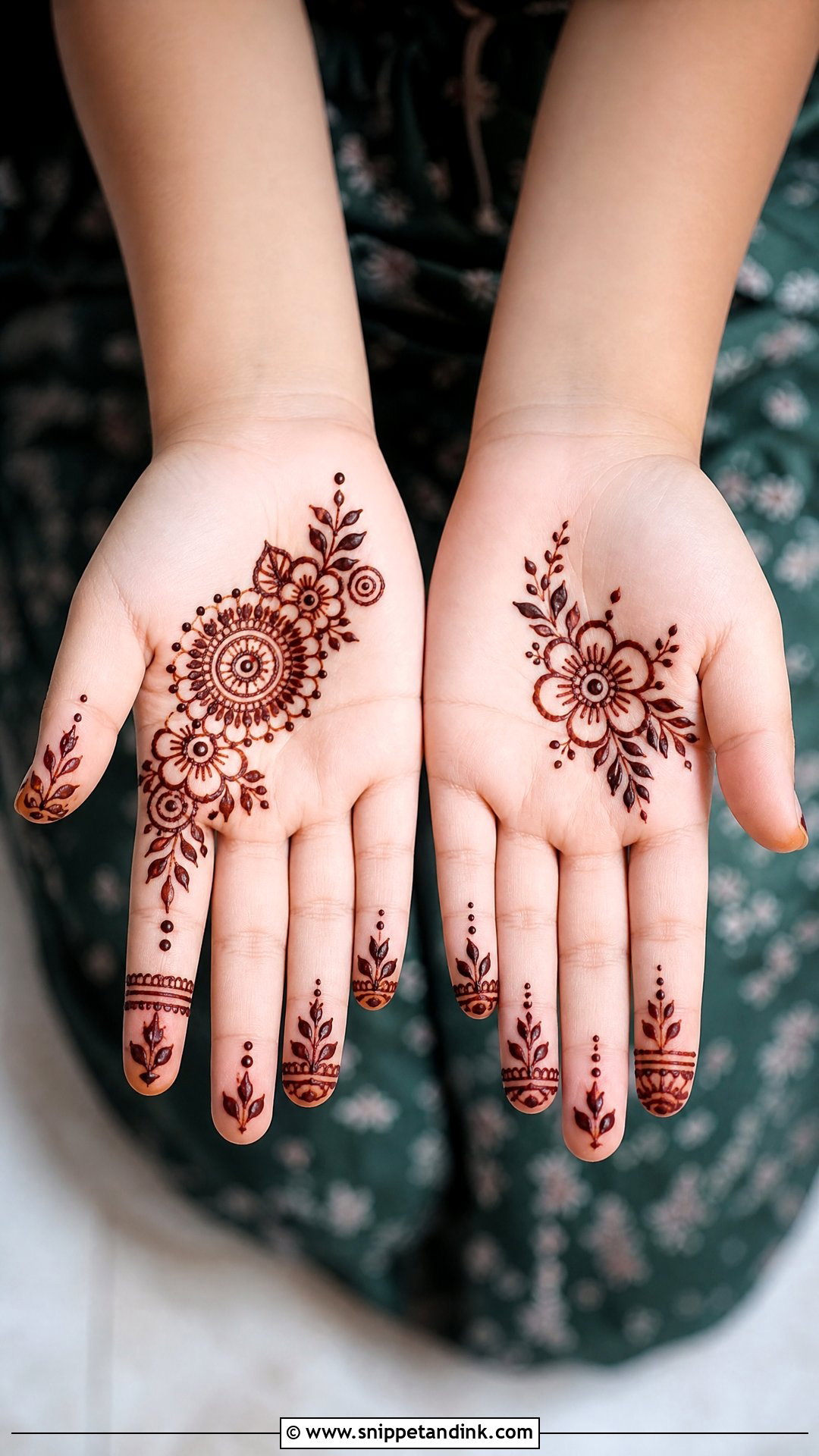 Front Hand Kids Mehndi Design - Snippet and Ink - 30 Easy Front Hand Mehndi Designs