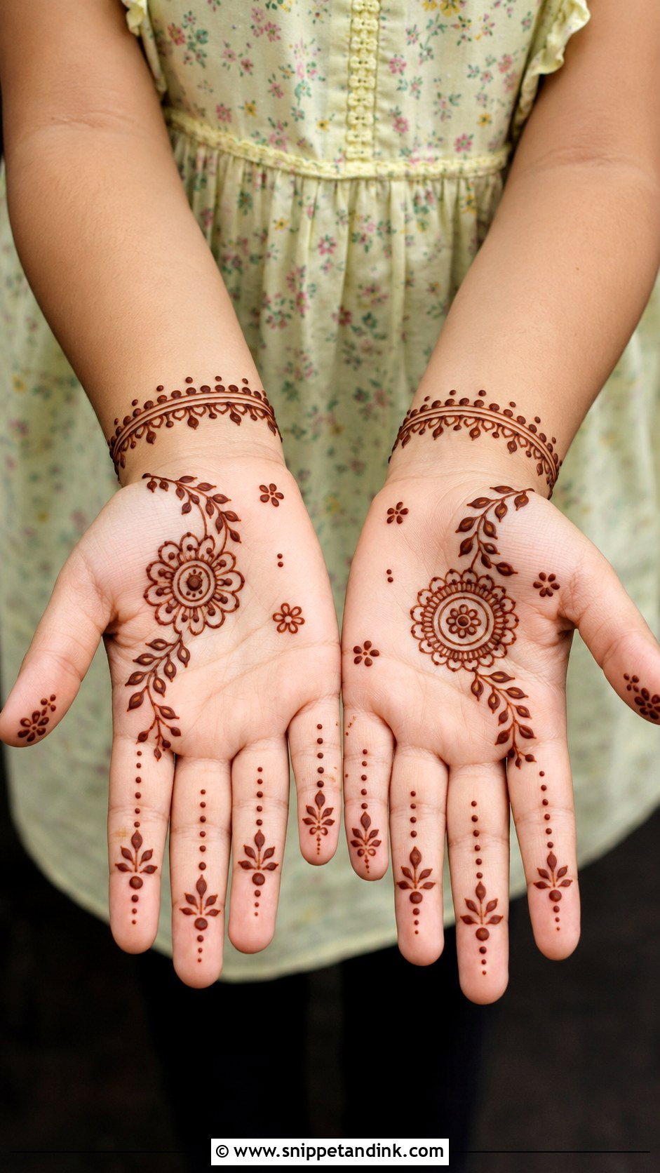 Front Hand Kids Mehndi Design - Snippet and Ink - 35 Front Hand Mehndi Designs