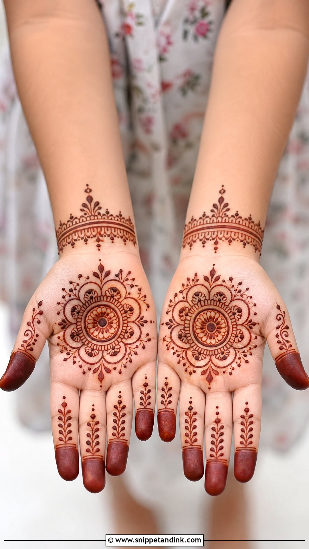 Front Hand Kids Mehndi Design - Snippet and Ink - 25 Small Kids Mehndi Designs