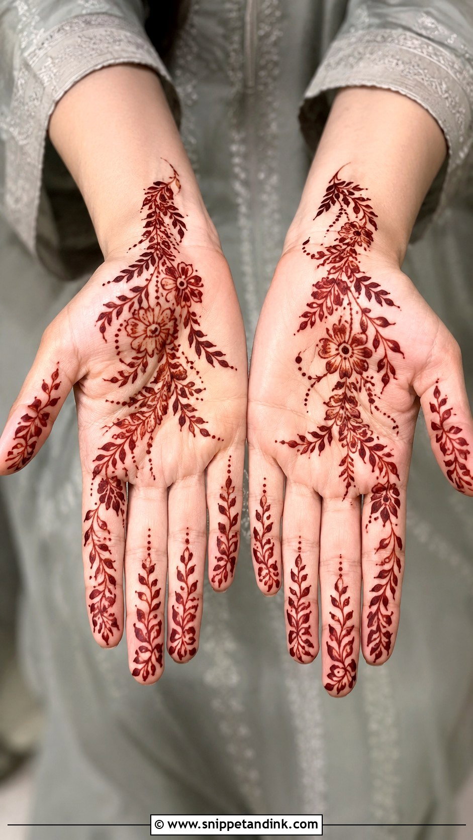 Front Hand Leaf Mehndi Design - Snippet and Ink - 35 Modern Front Hand Mehndi Designs