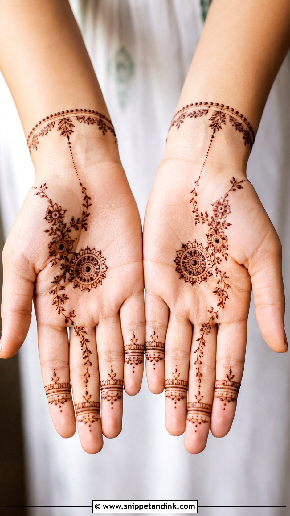 Front Hand Light Mehndi Design - Snippet and Ink - 35 Modern Front Hand Mehndi Designs