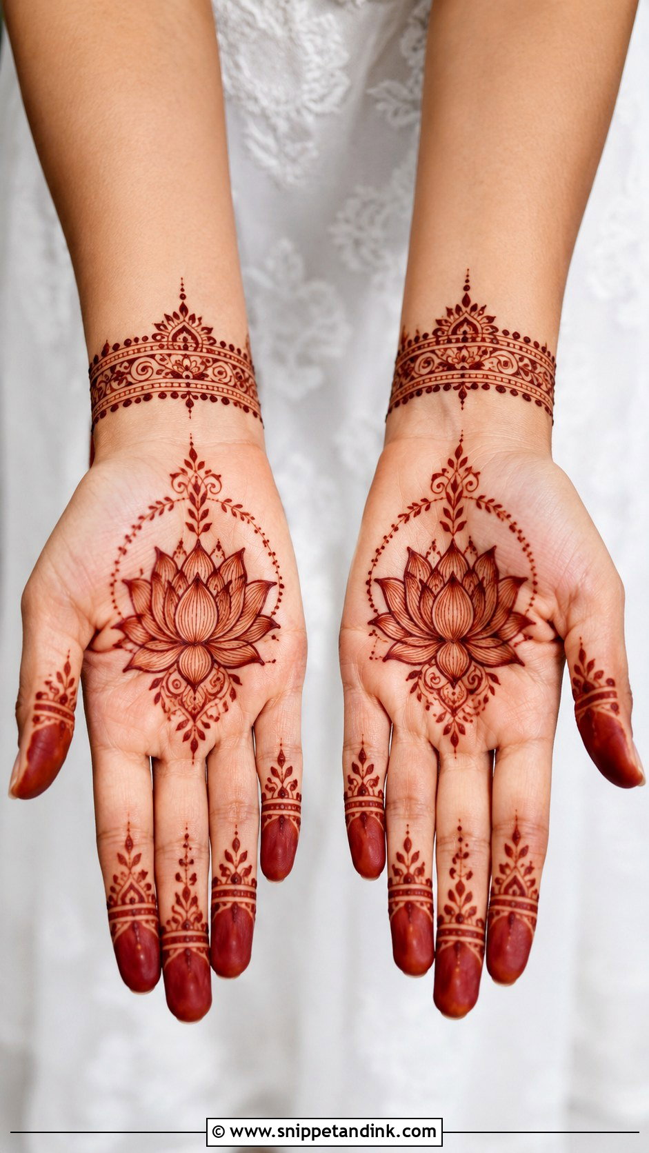 Front Hand Lotus Mehndi Design - Snippet and Ink - 35 Modern Front Hand Mehndi Designs