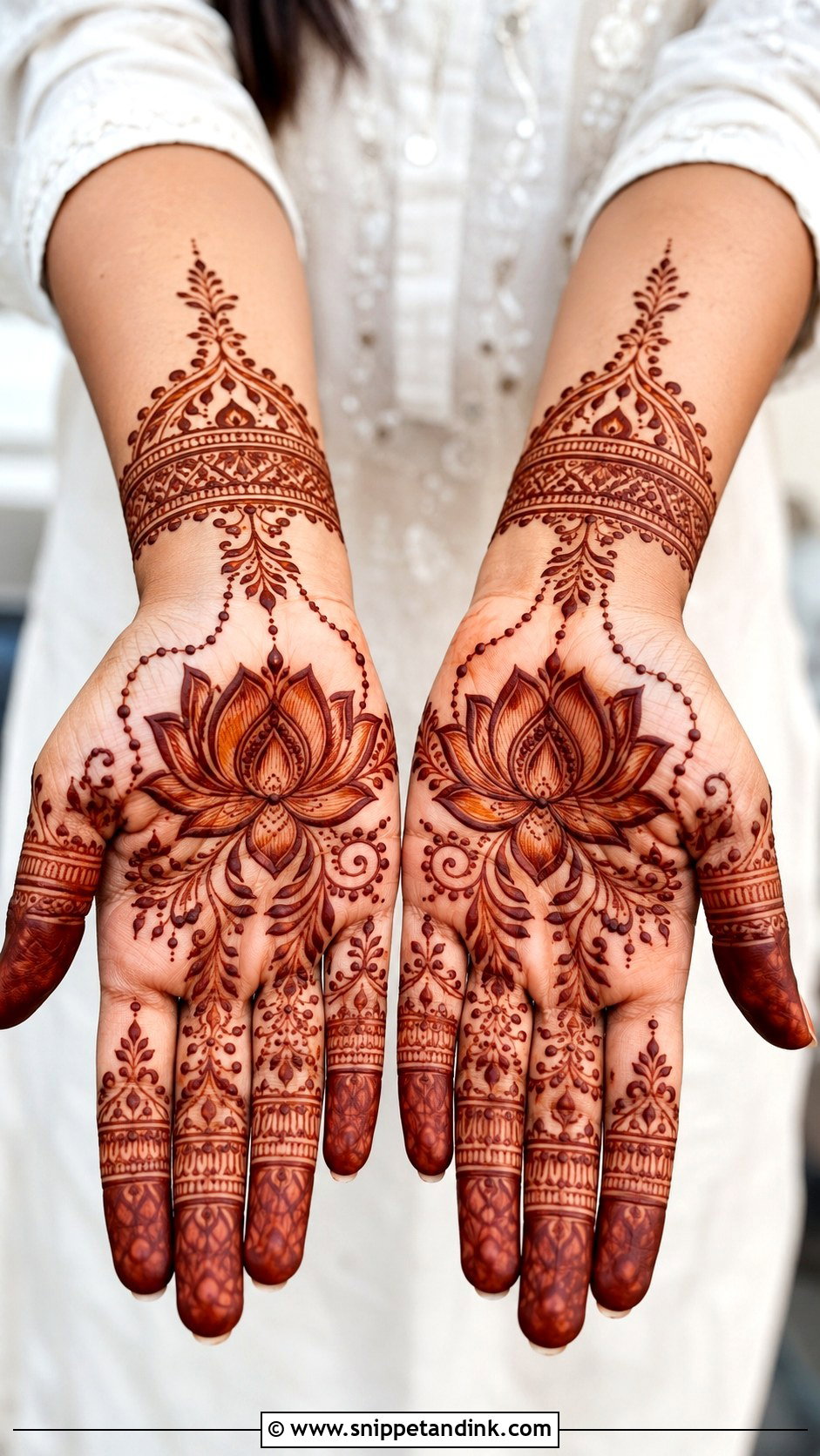 Front Hand Lotus Mehndi Design - Snippet and Ink - 35 Stylish Front Hand Mehndi Designs