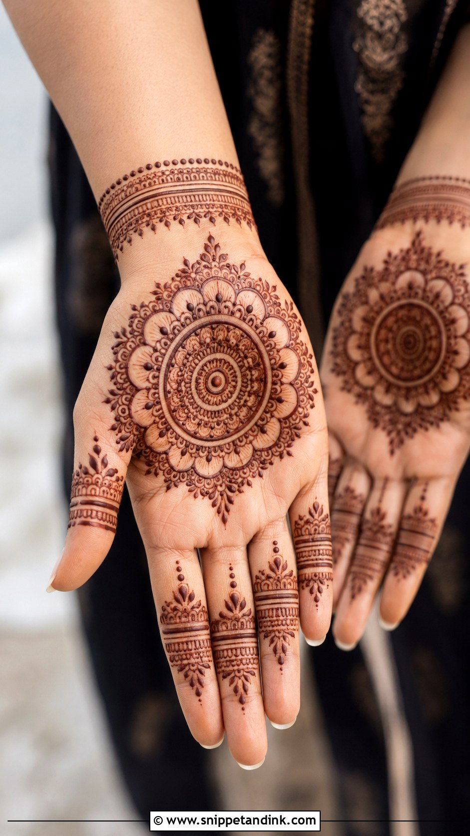 Front Hand Mandala Mehndi Design - Snippet and Ink - 35 Front Hand Mehndi Designs