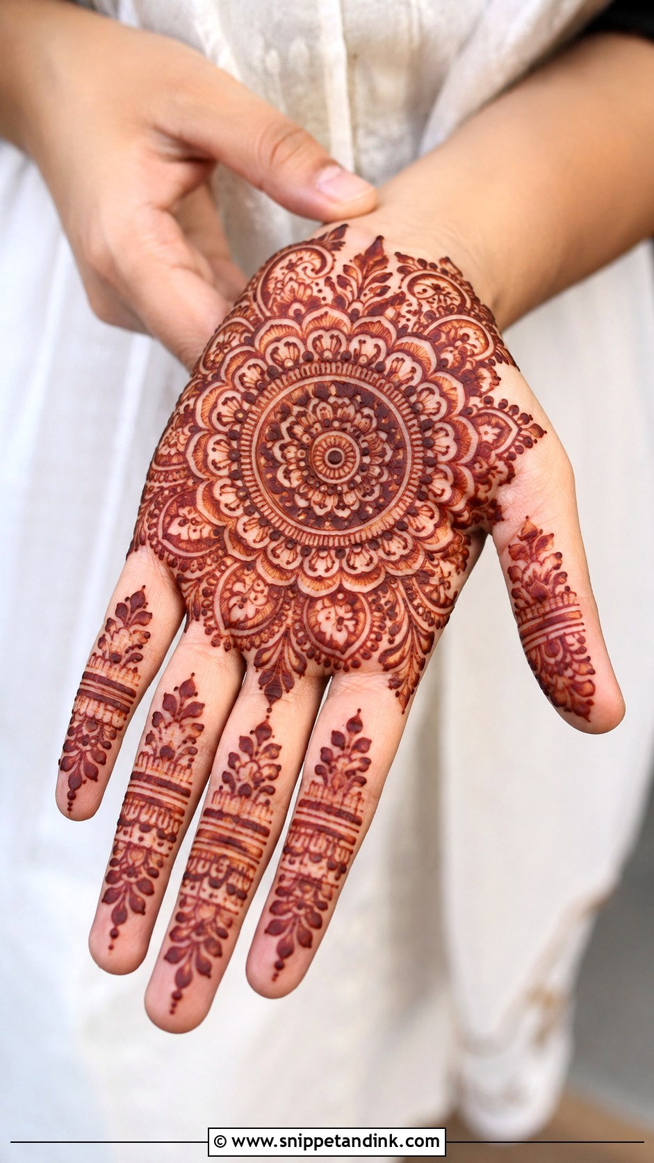 Front Hand Mandala Mehndi Design - Snippet and Ink - 35 Mandala Mehndi Design Ideas