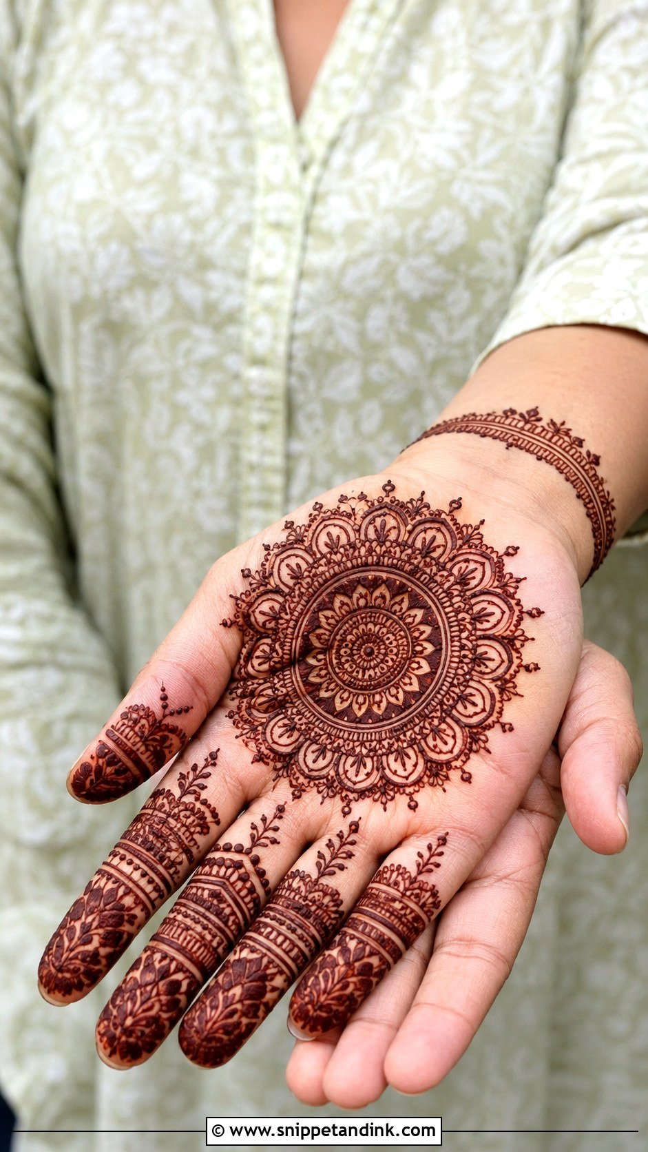 Front Hand Mandala Mehndi Design - Snippet and Ink - 35 Stylish Front Hand Mehndi Designs